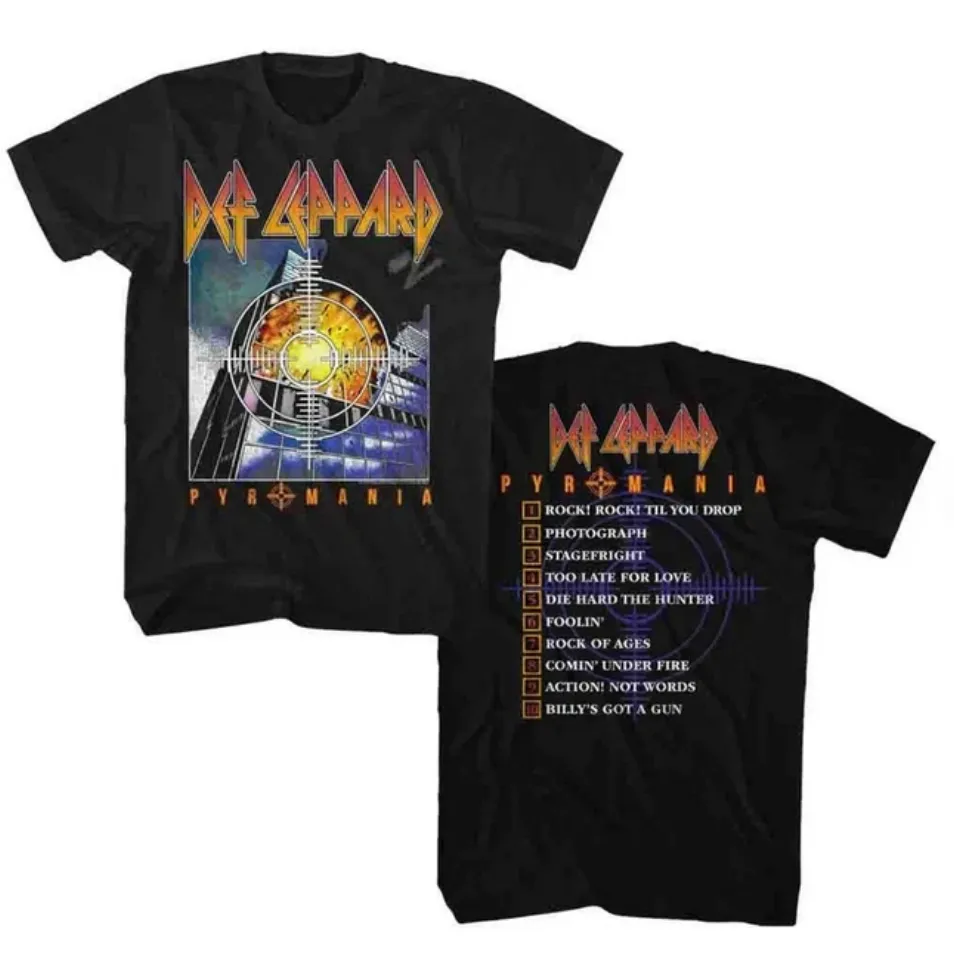 Def Leppard Pyromania Album Black Adult T-Shirt