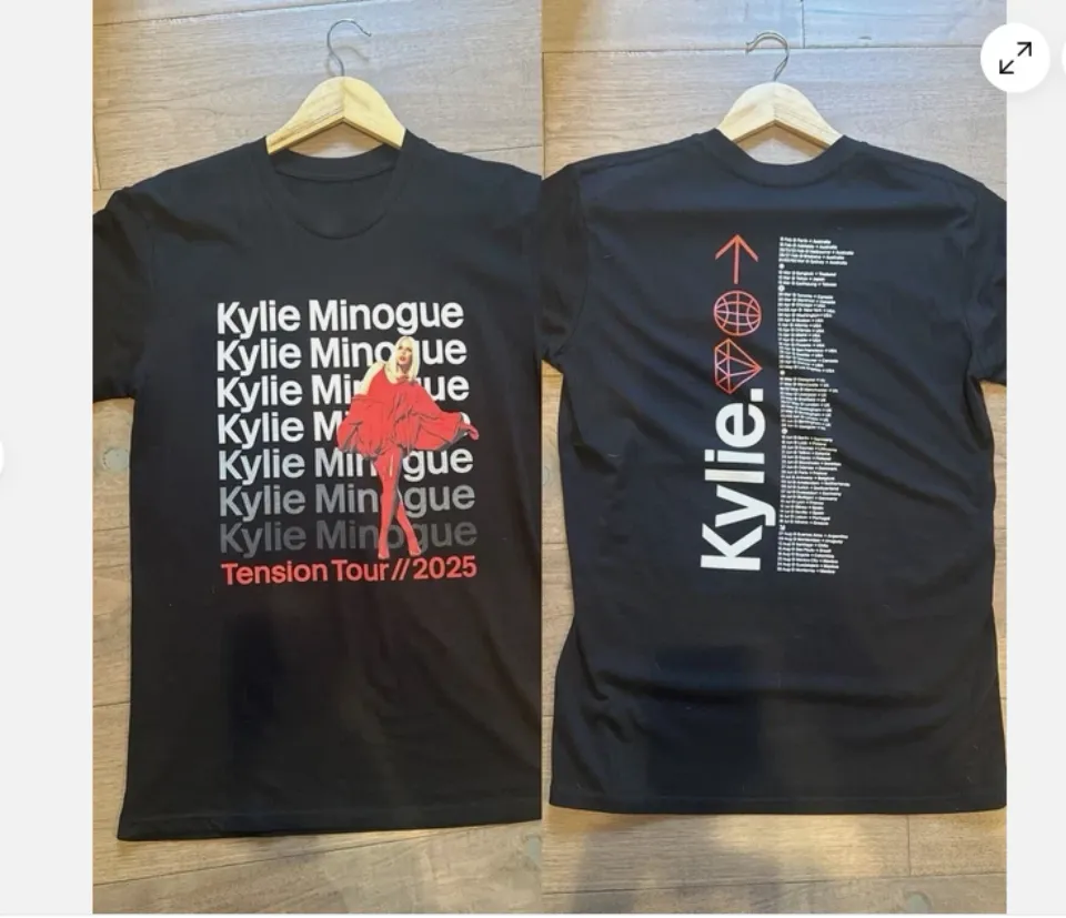 2025 Kylie Minogue Tension Tour Black T-Shirt