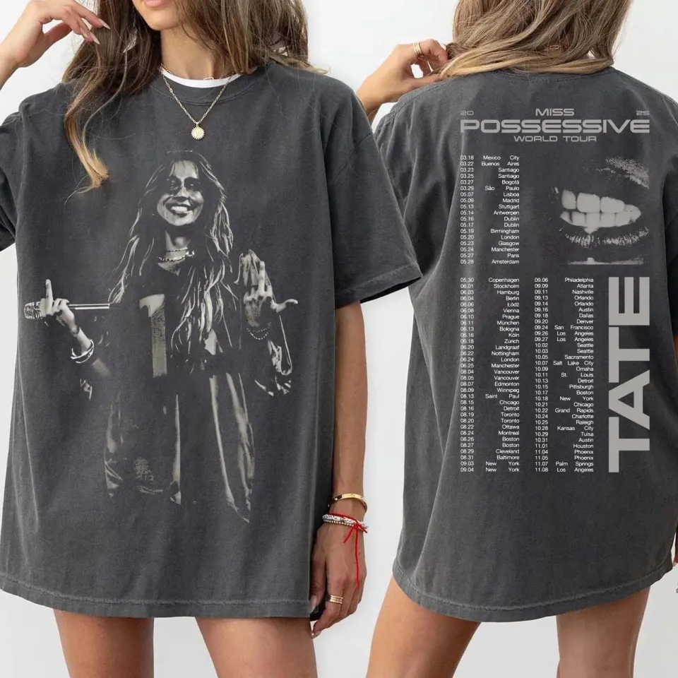 Tate Mcrae 2025 Concert, Tate Mcrae Miss Possessive Tour 2025 Unisex T-Shirt