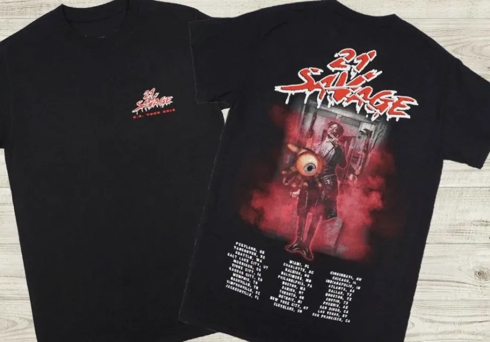 21 Savage Tour Shirt, 21 Savage Shirt, American Rapper T-Shirt 2 Sided
