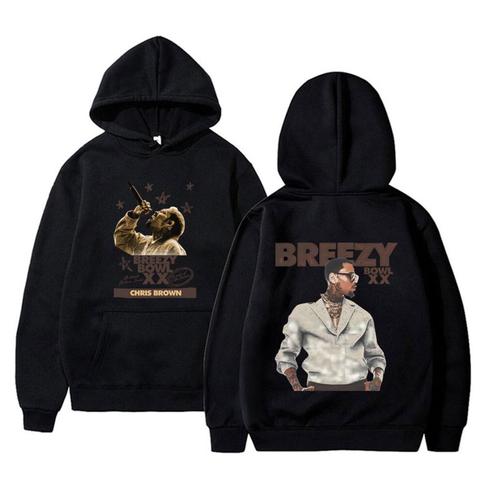Chris Brown Breezy Bowl Xx Tour 2025 Graphic Hoodie Oversized Shirt