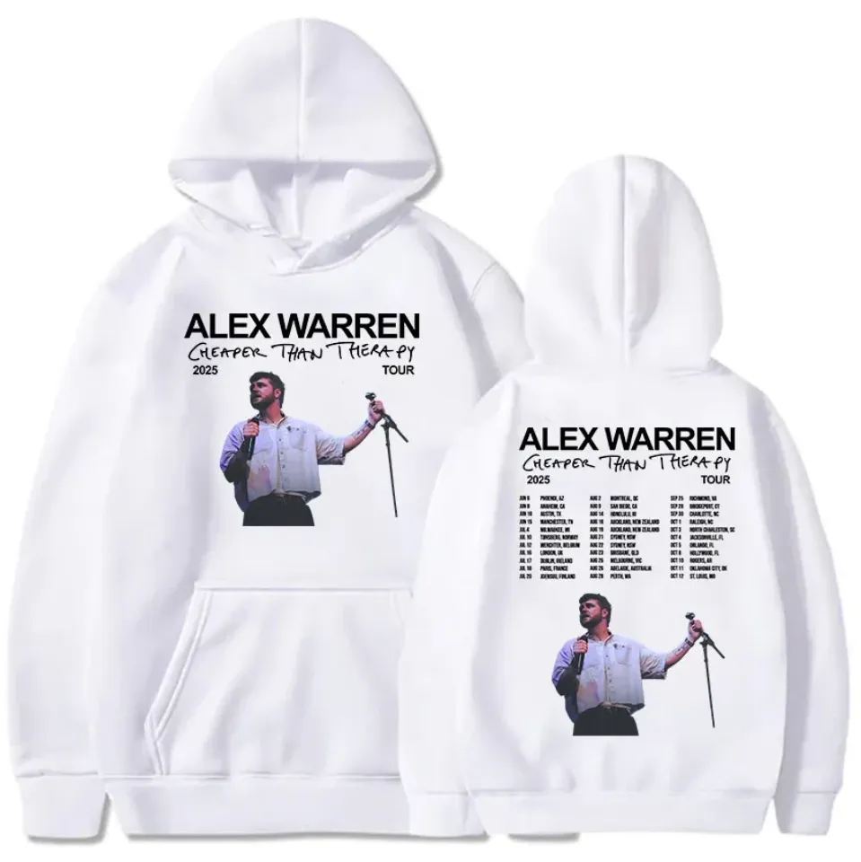Cheaper Than Therapy Tour 2025 Alex Warren Hoodie Double Sided For Fans