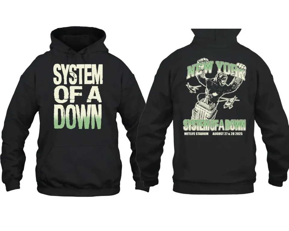 System Of Down East Rutherford, Nj 2025 Tour Hoodie 2 Sides