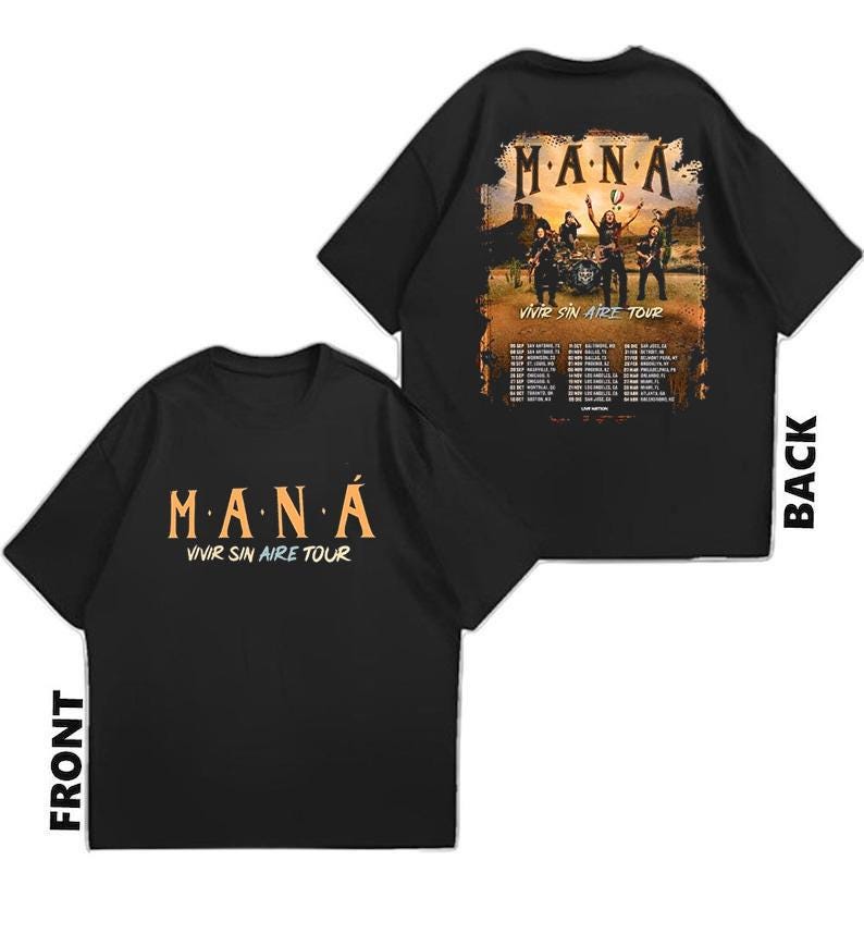Mana Tour 2025 T-Shirt, Man Vivir Sin Aire Tour 2025 T-Shirt