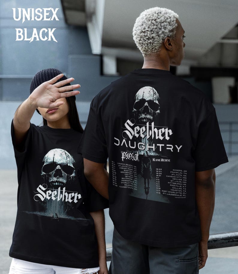 Seether Daughtry 2025 Tour T-Shirt Black