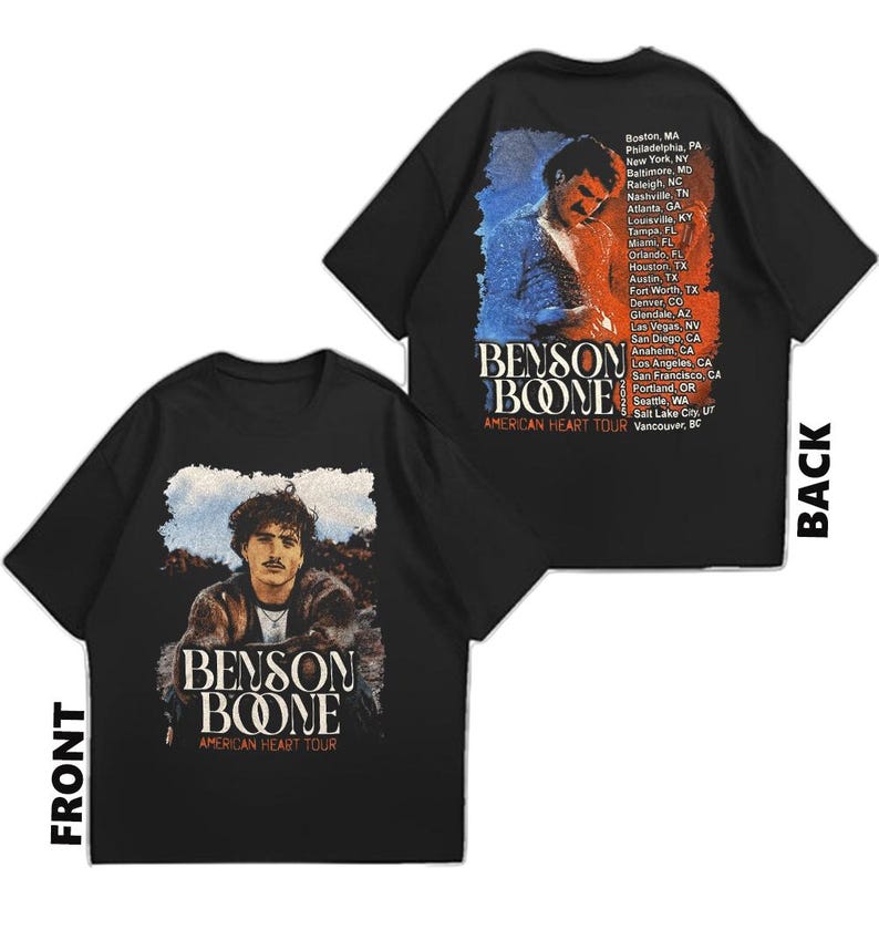 Benson Boone American Heart Tour 2025 Merch T-Shirt