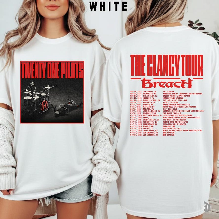 Twenty One Pilots "The Clancy Tour" Shirt White