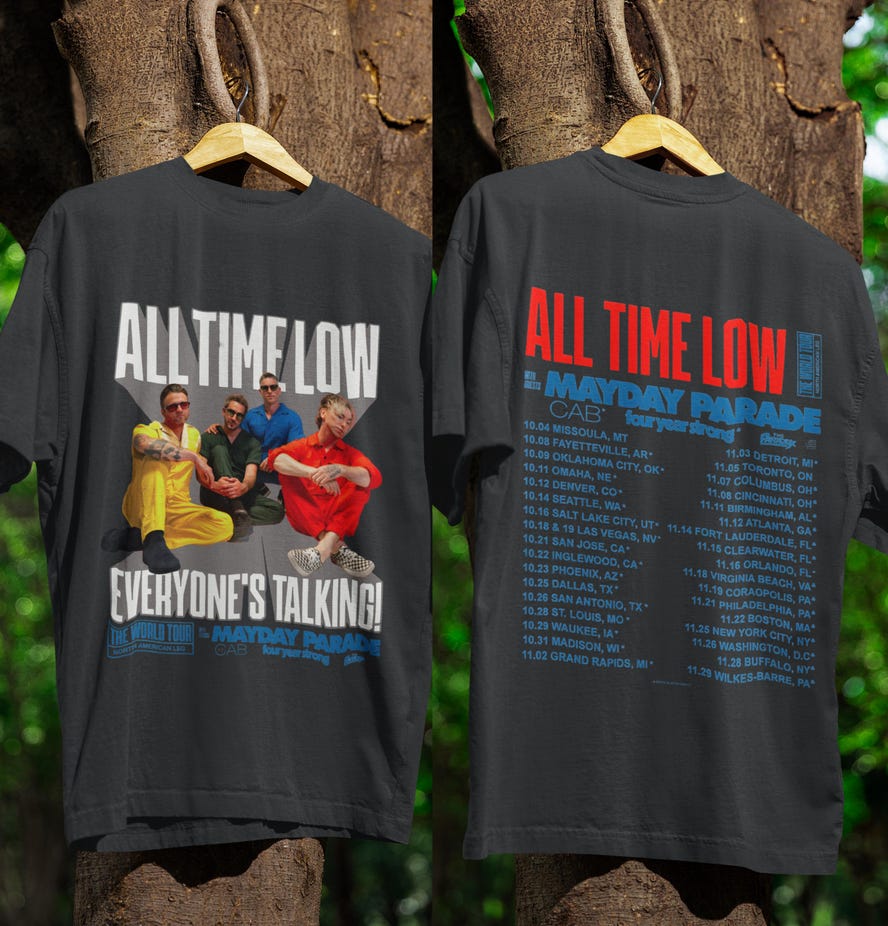 All Time Low Everyone'S Talking 2025 Tour Shirt White