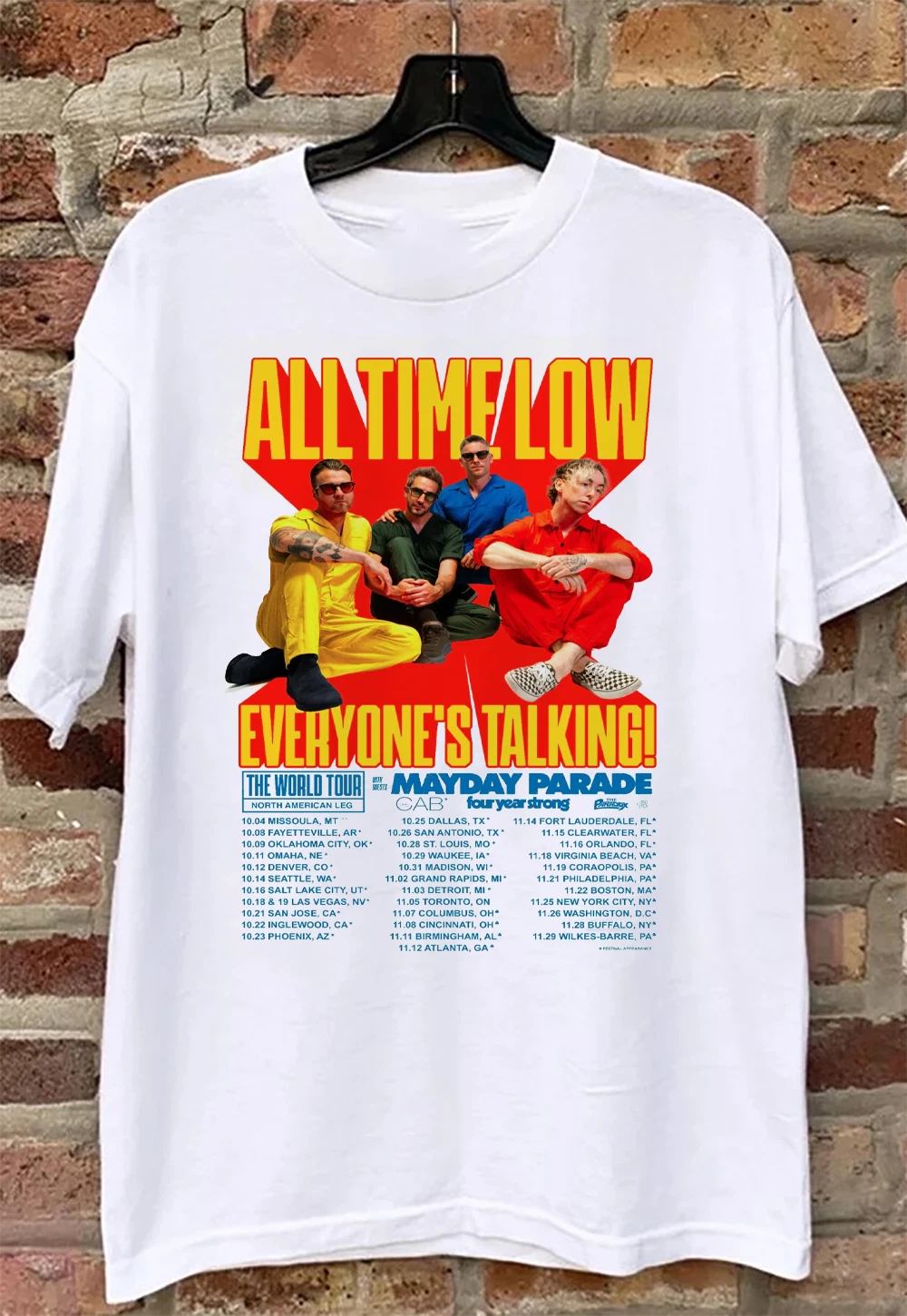 All Time Low Everyone'S Talking Tour 2025 Tour T Shirt