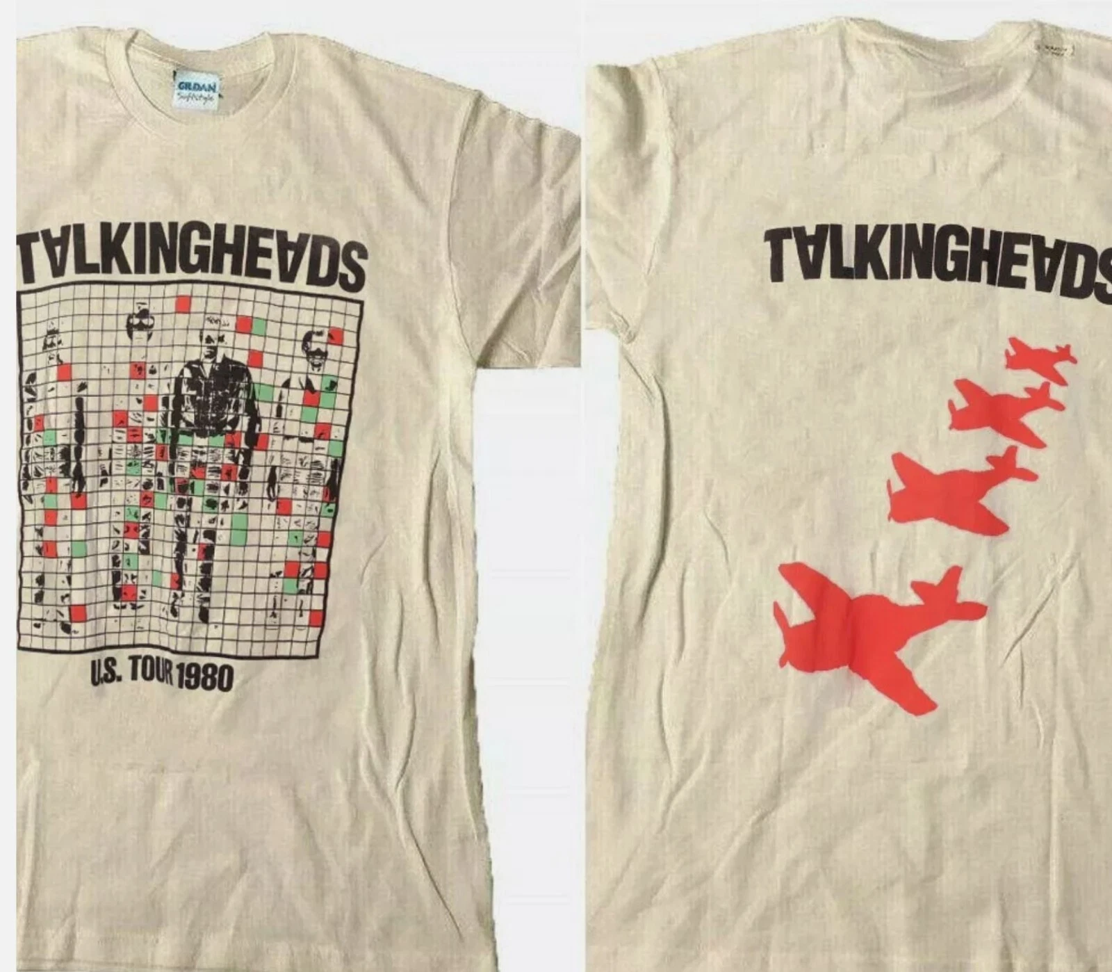 Talking Heads Tour 1980 Short Sleeve Cotton White T-Shirt