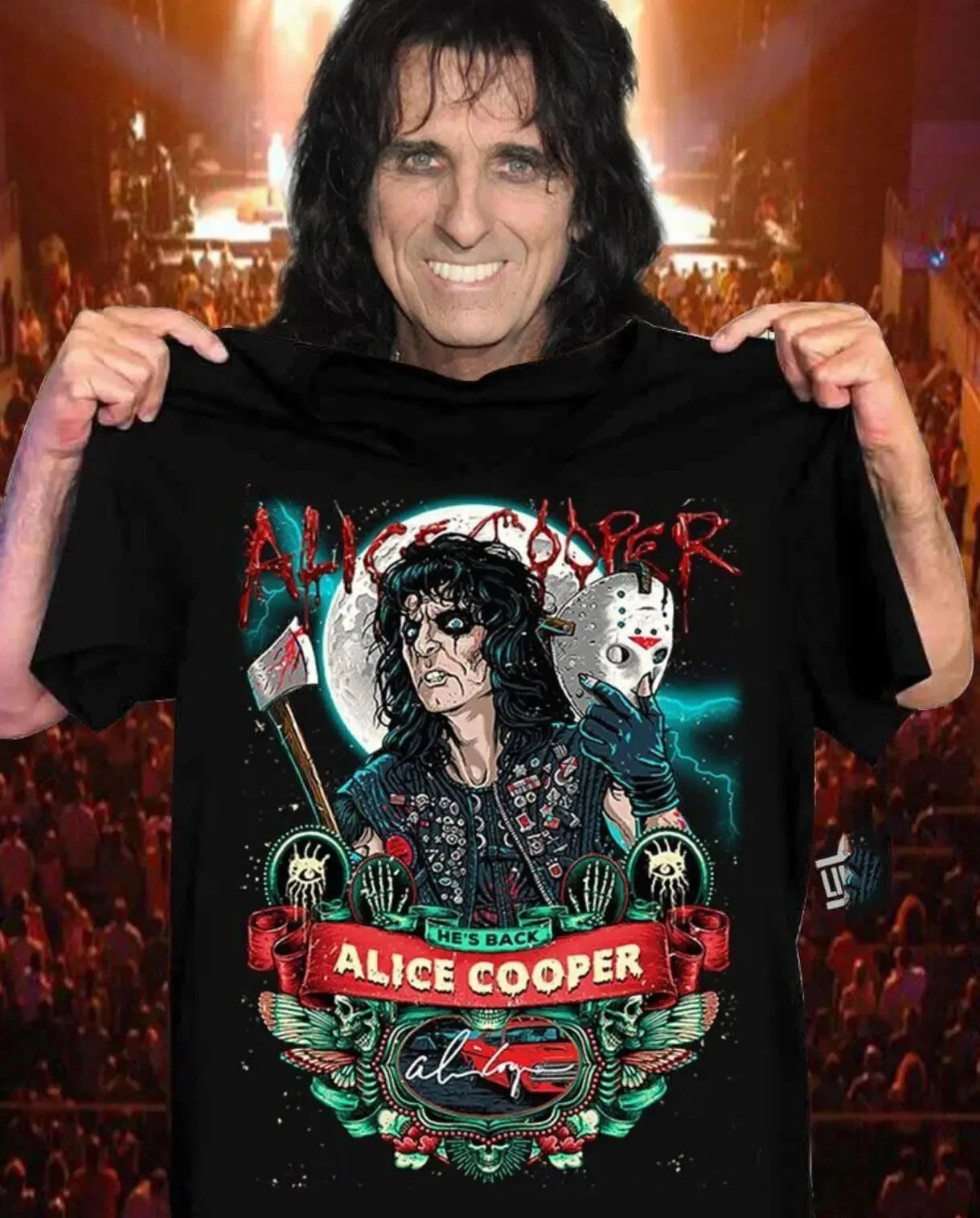 Alice Cooper Hes Rucken Alice Cooper Unisex Baumwolle T-Shirt