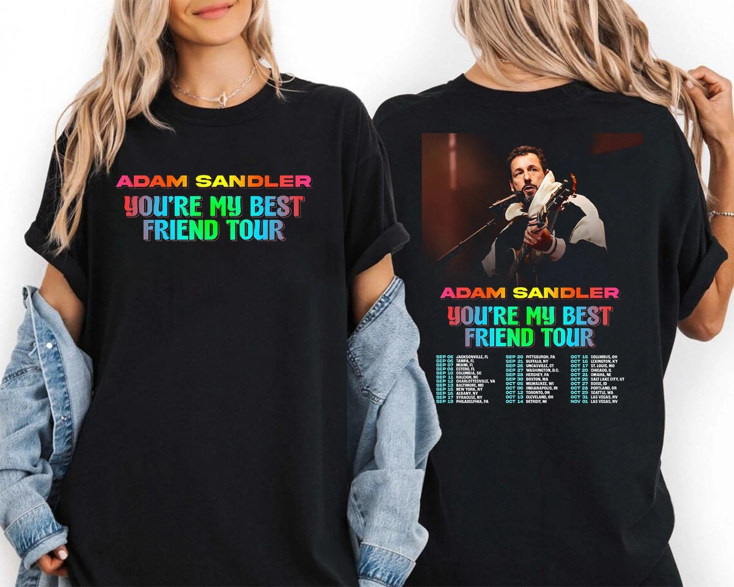 Adam Sandler You'Re My Best Friend Tour Dates 2025 T-Shirt Black