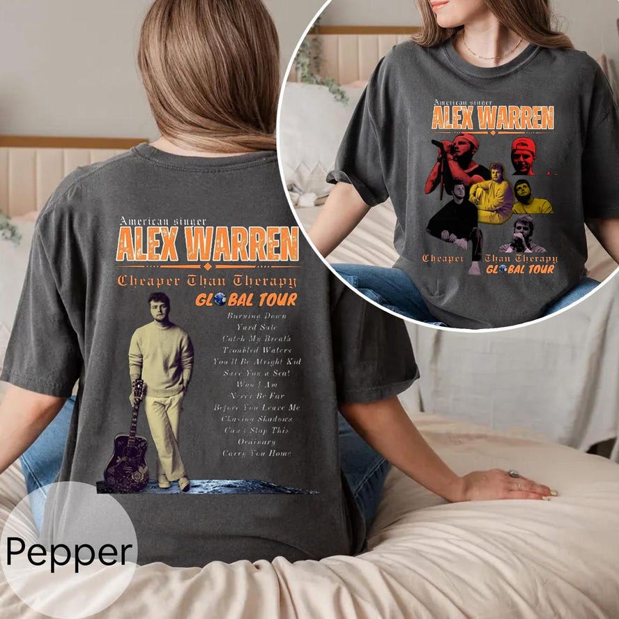 Vintage Alex Warren Shirt, Cheaper Than Therapy Tour 2025