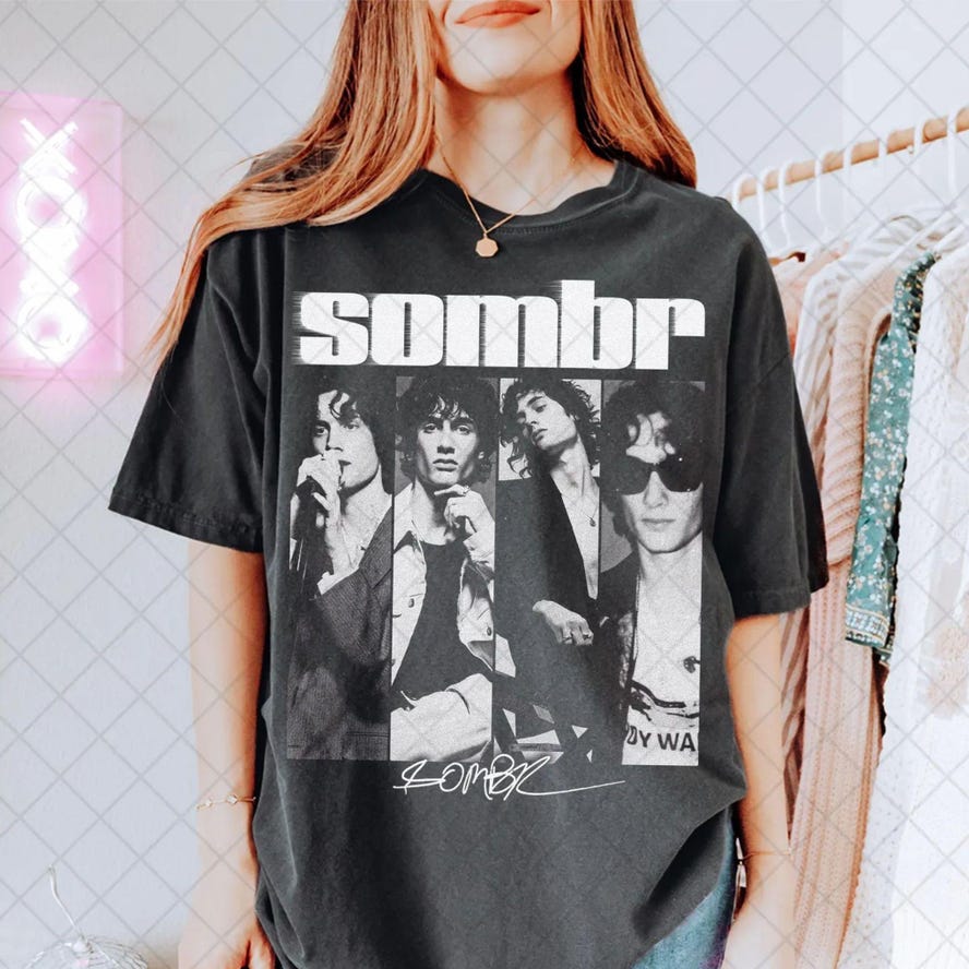 Retro 90'S Sombr T-Shirt, Sombr World Tour Music Fan Bootleg Shirt T-Shirt