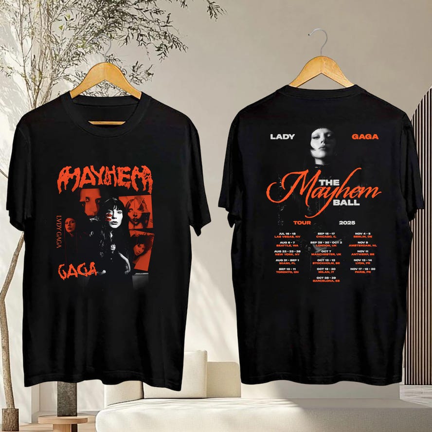 Lady Gaga The Mayhem Ball 2025, Lady Gaga The Mayhem Ball Tour Shirt