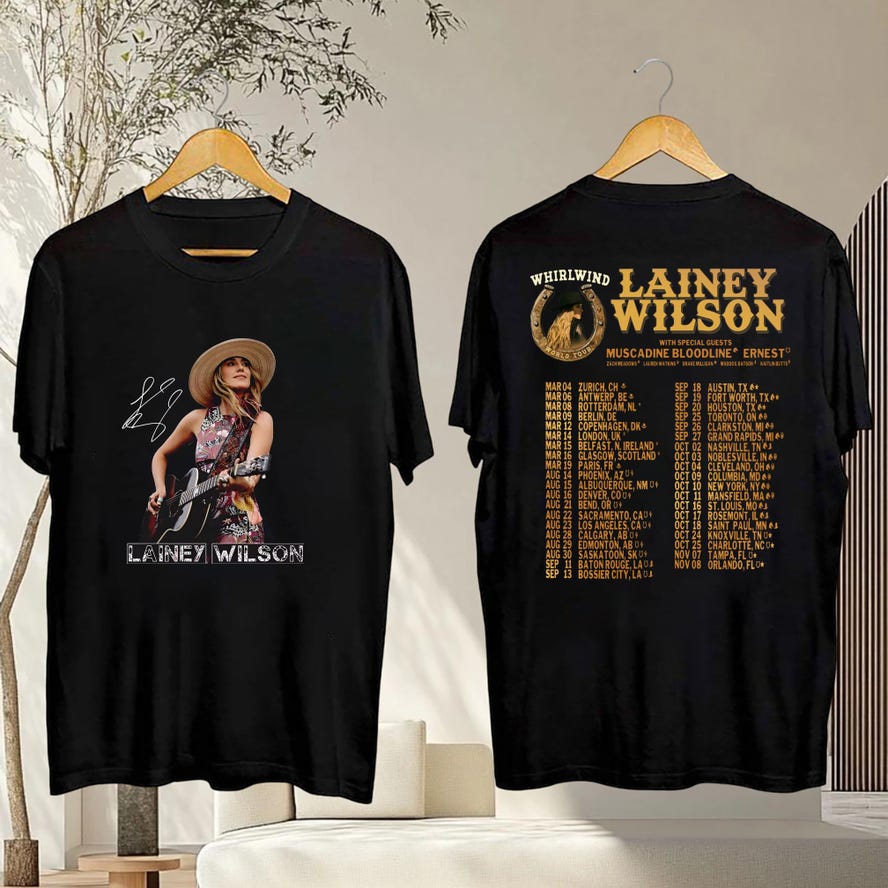 2025 Lainey Wilson Whirlwind World Tour Shirt