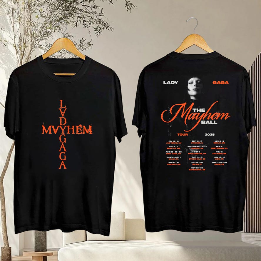Lady Gaga Fan Shirt, Lady Gaga The Mayhem Ball Tour 2025 Shirt, Lady Gaga 2025 Concert
