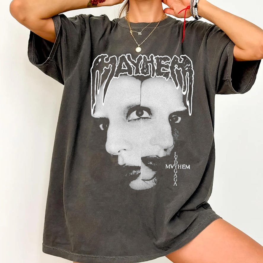 Lady Gaga Mayhem Ball Tour Shirt Pop Star Concert Merch Shirt