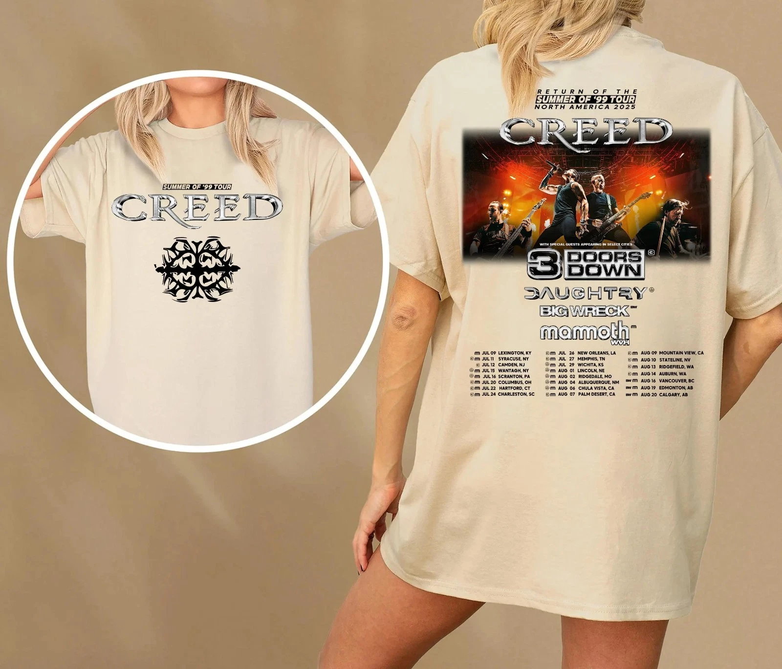 Creed Tour 2025 Creed Summer Of 99 Tour Concert Men Women T-Shirt