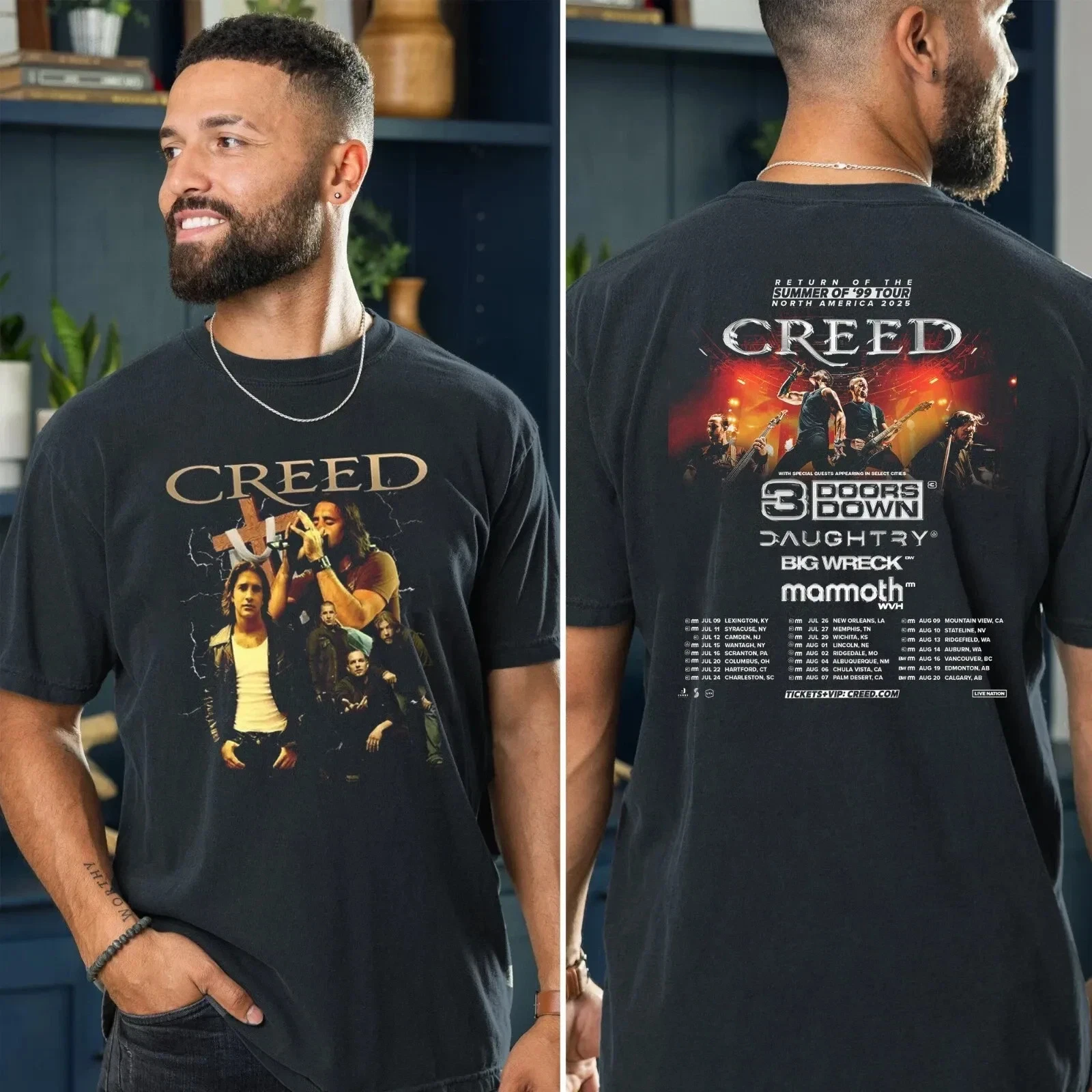 Creed World Tour 2025 Concert Summer Of 99 Fan Gifts Unisex T-Shirt