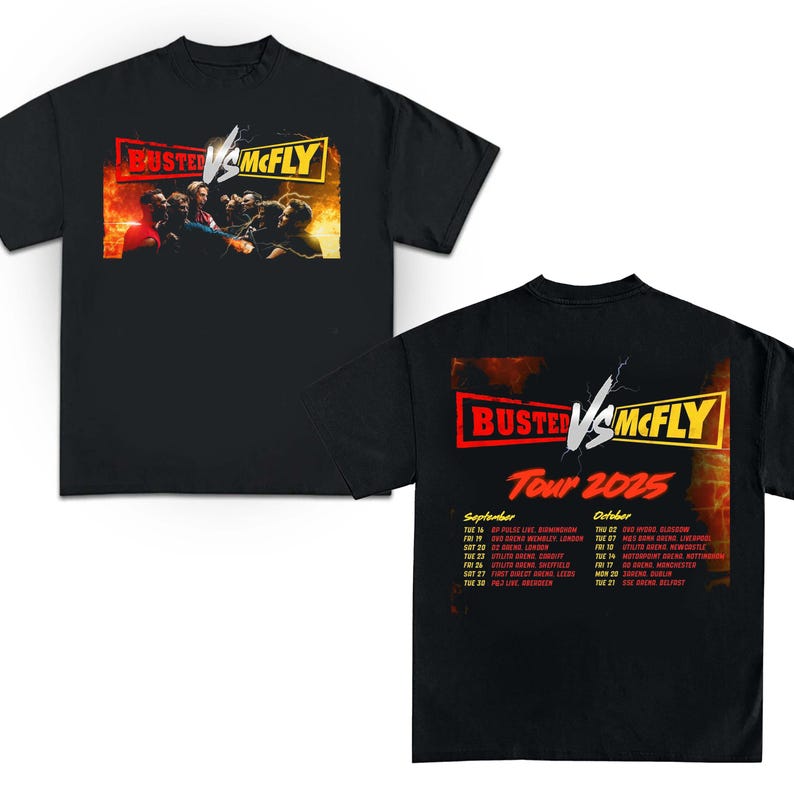 Busted Vs Mcfly Tour 2025 Tshirt