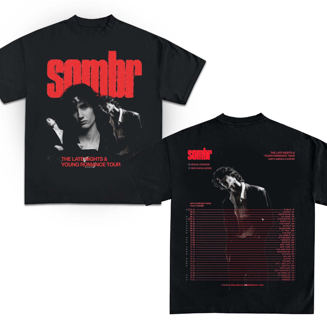 Sombr The Late Nights & Young Romance Tour 2025 Shirt