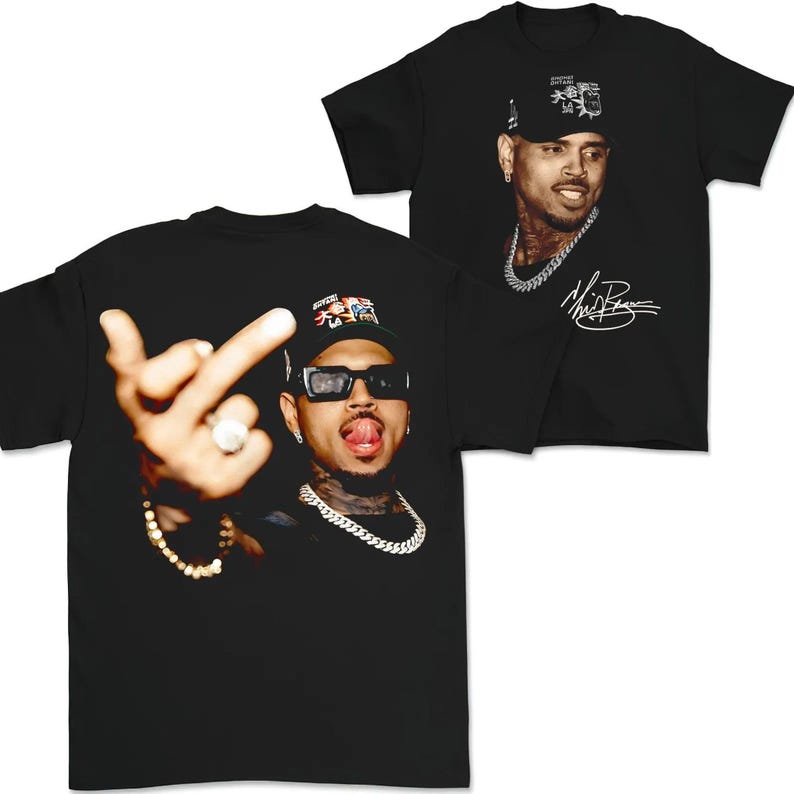 Chris Brown Vintage Middle Finger Vintage Unisex Shirt, Concert 2025 Shirt