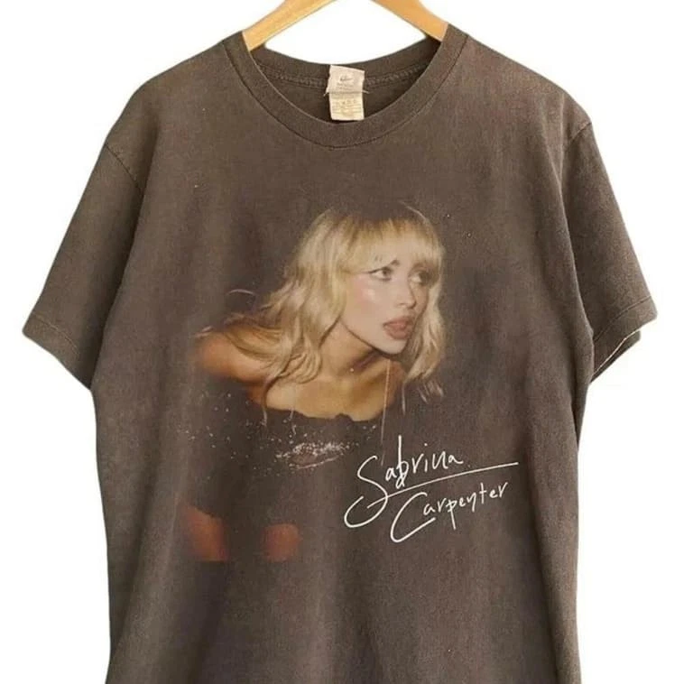 Sabrina Carpenter Vintage Dark Chocolate Short Sleeve T-Shirt