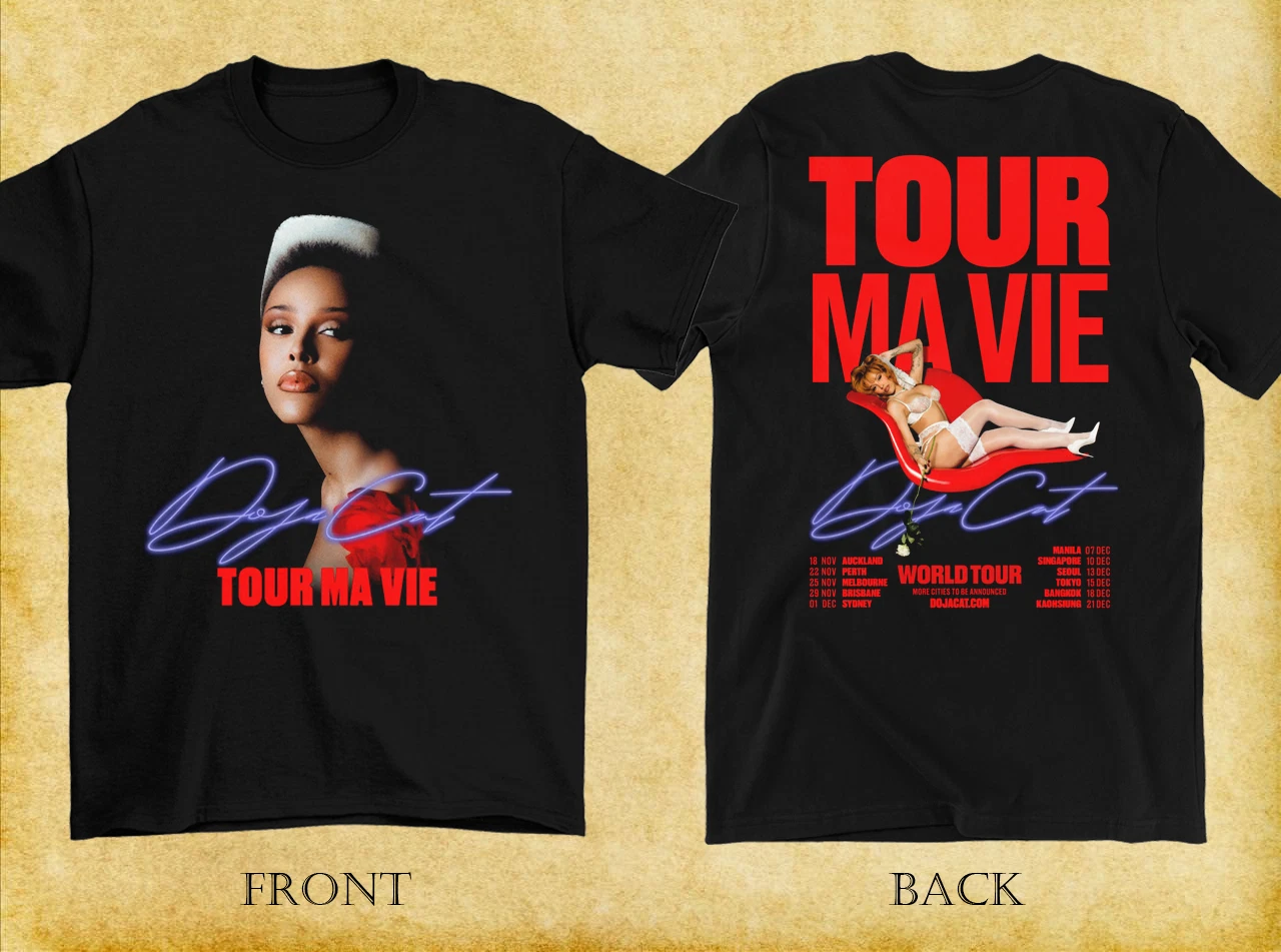 Doja Cat  Ma Vie World Tour 20 25 Shirt Black Unisex