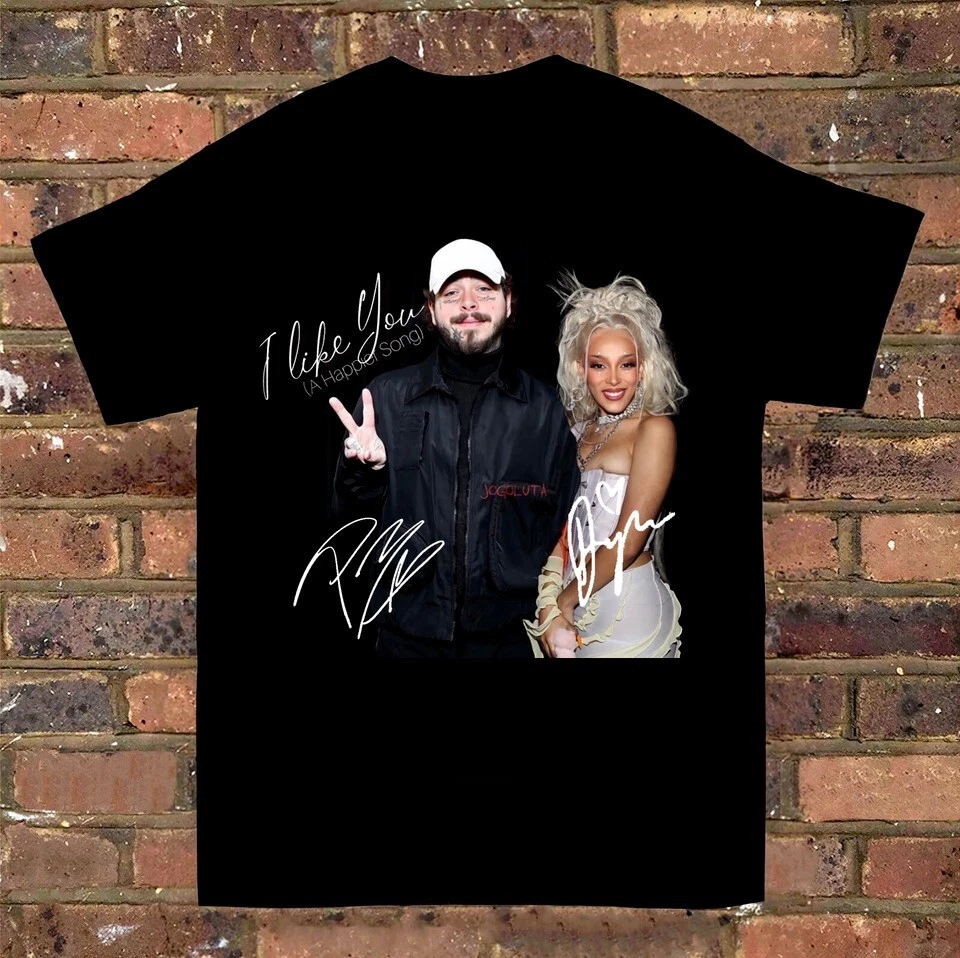 Post Malone Doja Cat I Like You Cotton T- Shirt Black All Size