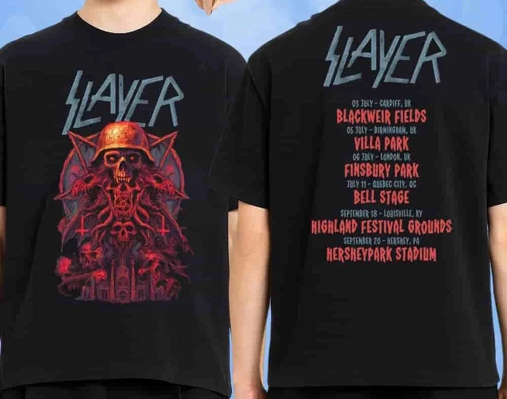 Slayer Uk And North America Satanic Skull Warrior Merch Tour 2025 T-Shirt