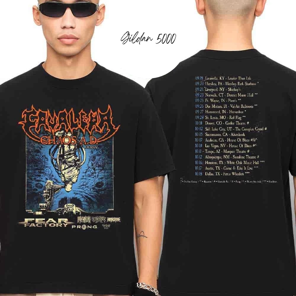 Cavalera Chaos Ad 2025 Us Headline Tour Schedule And Dates List Two Side T-Shirt