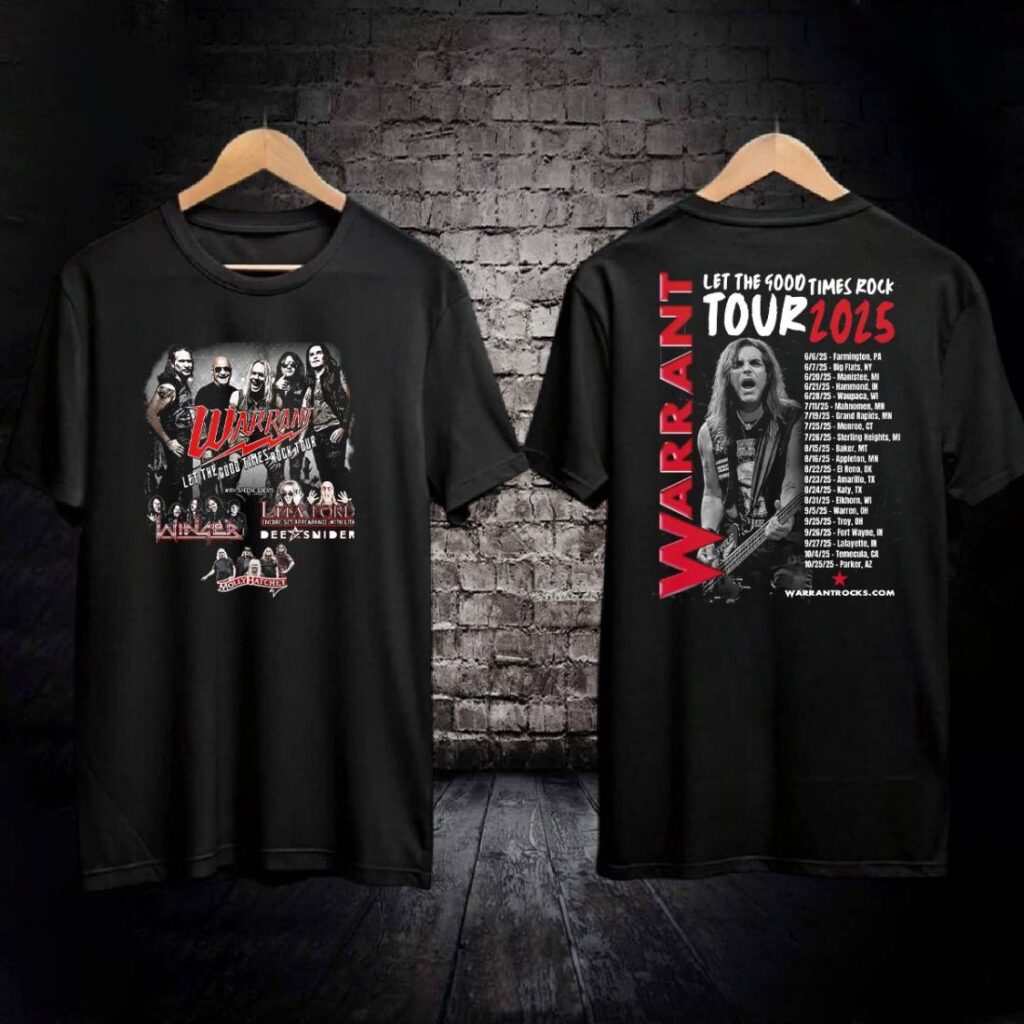 Warrant Let The 4000 Times Rock Tour 2025 T-Shirt