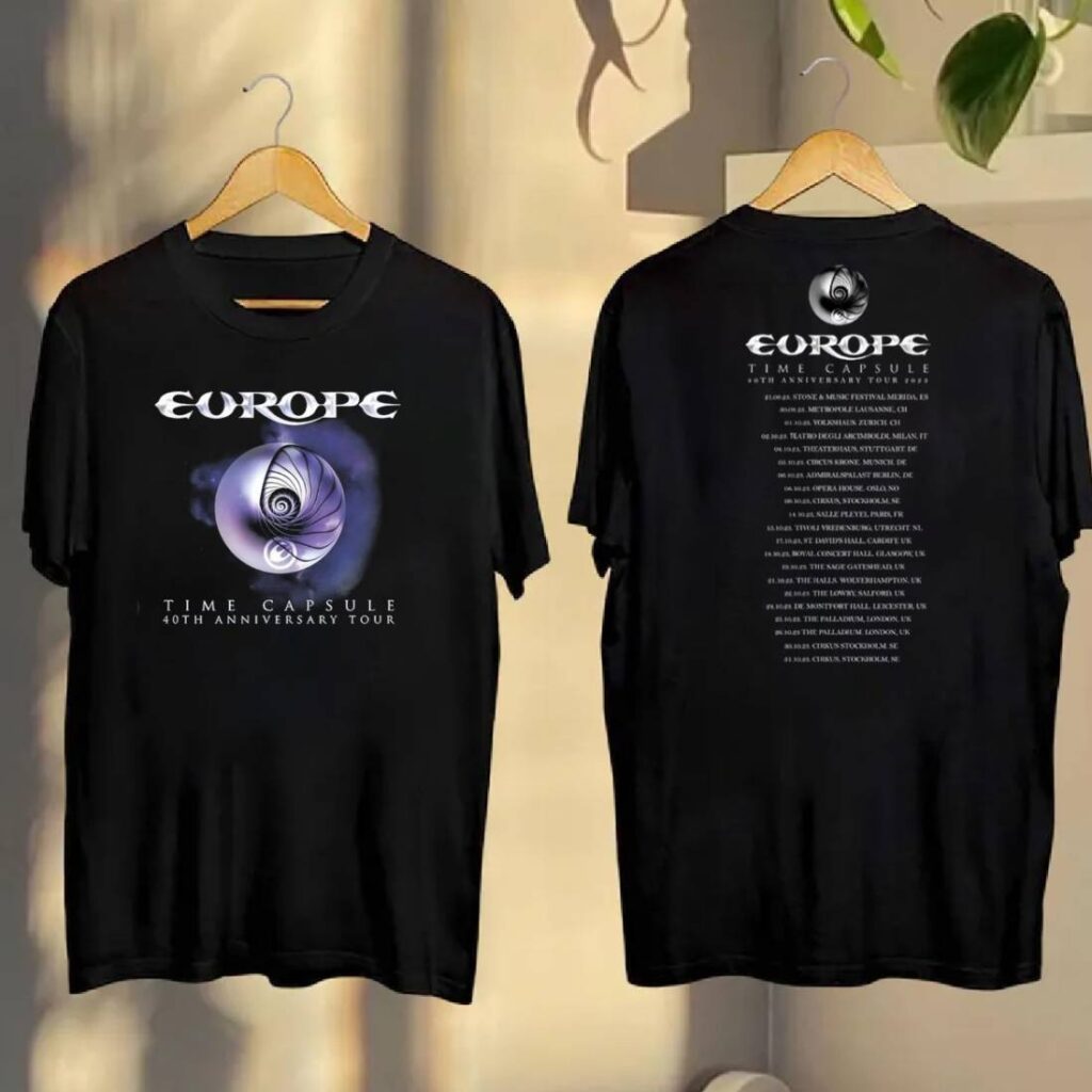 Europe Time Capsule 40Th Anniversary Tour 2025 T-Shirt
