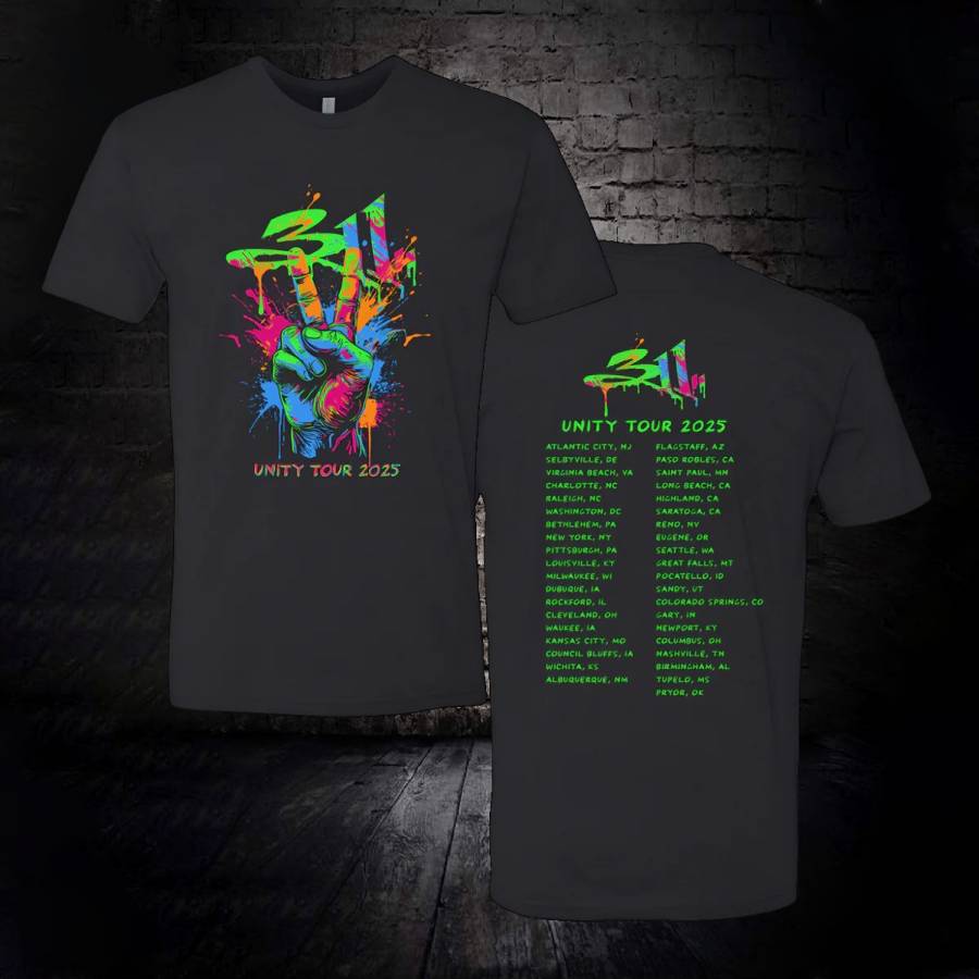 311 Unity Tour 2025 Peace Splatter T-Shirt