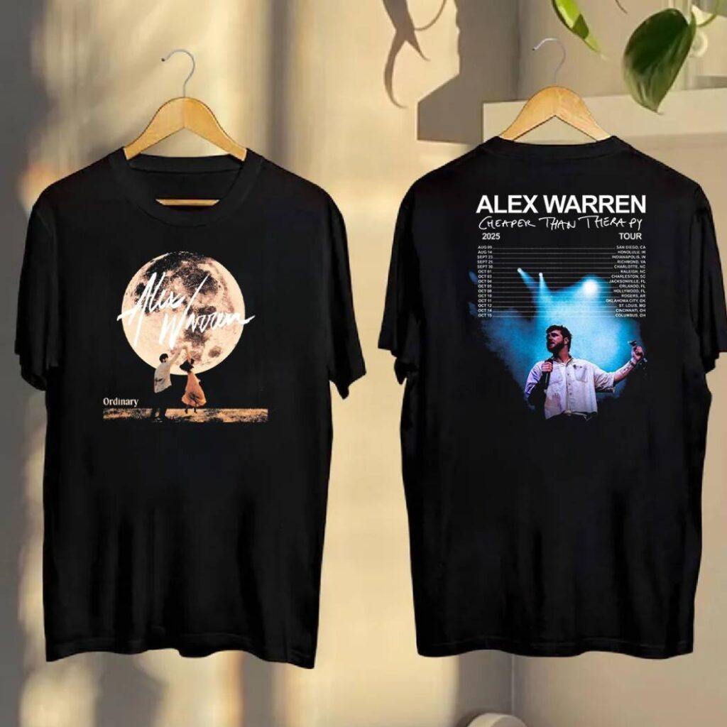 Alex Warren Cheaper Than Therapy 2025 Tour T-Shirt