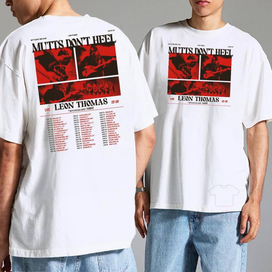 Leon Thomas Mutts DonT Heel Tour 2025-2026 T-Shirt