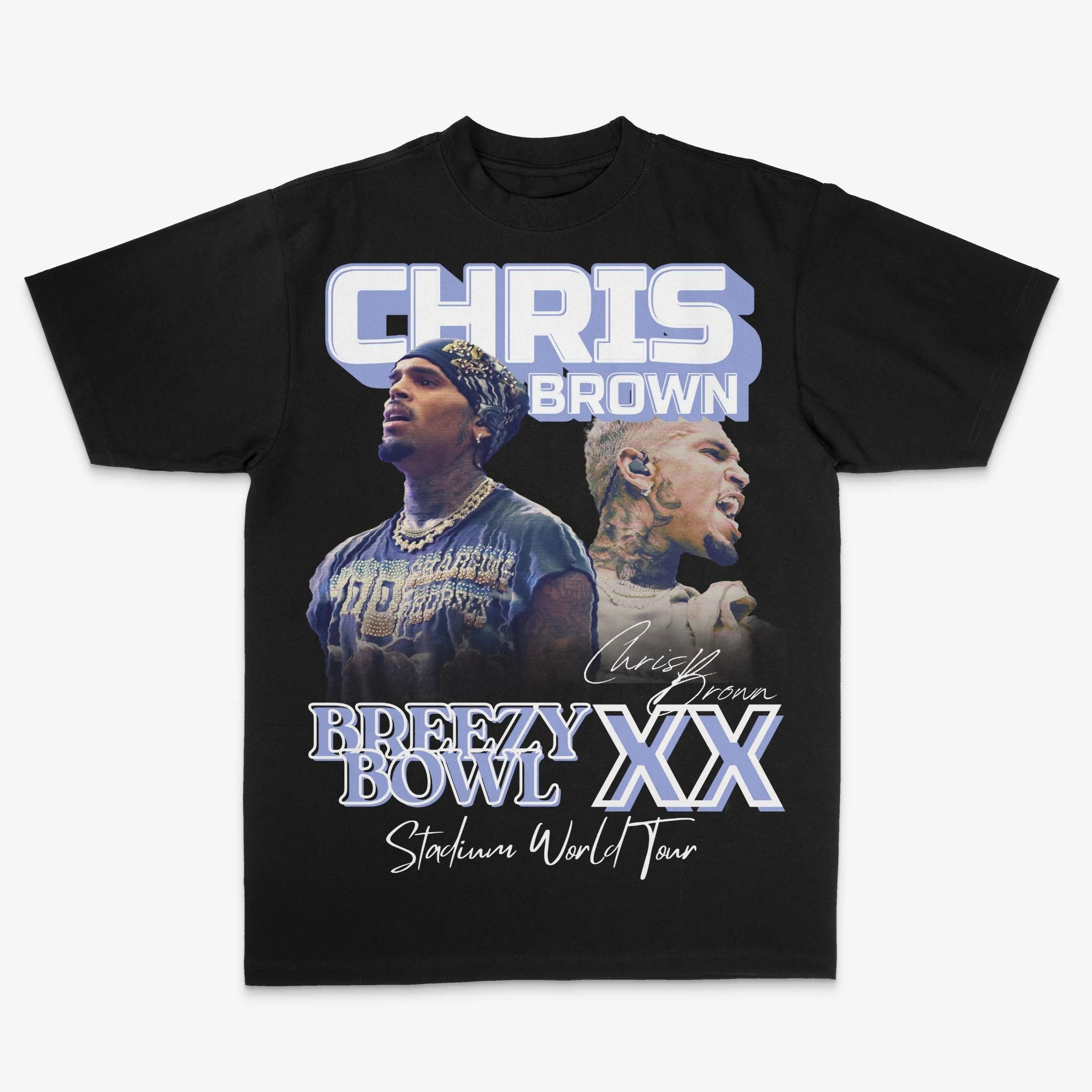 Chris Brown Breezy Bowl Xx Tour 2025 Shirt Heavyweight Cotton Concert Shirt