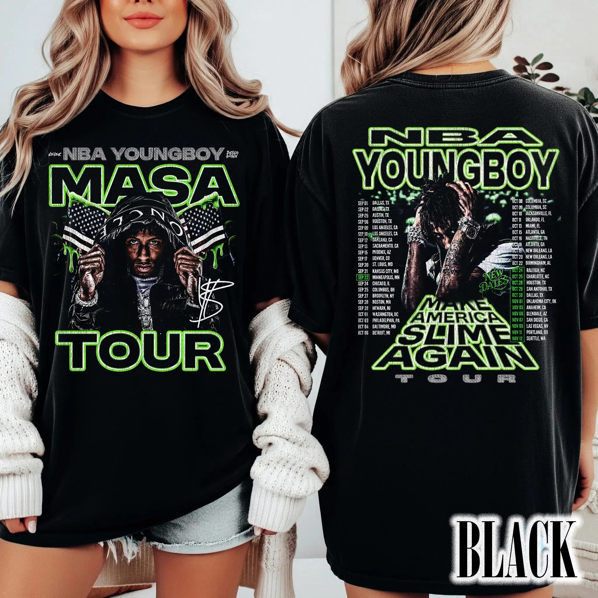 Youngboy Masa Tour 2025 Shirt Hip Hop Graphic Concert Fan Merch Shirt