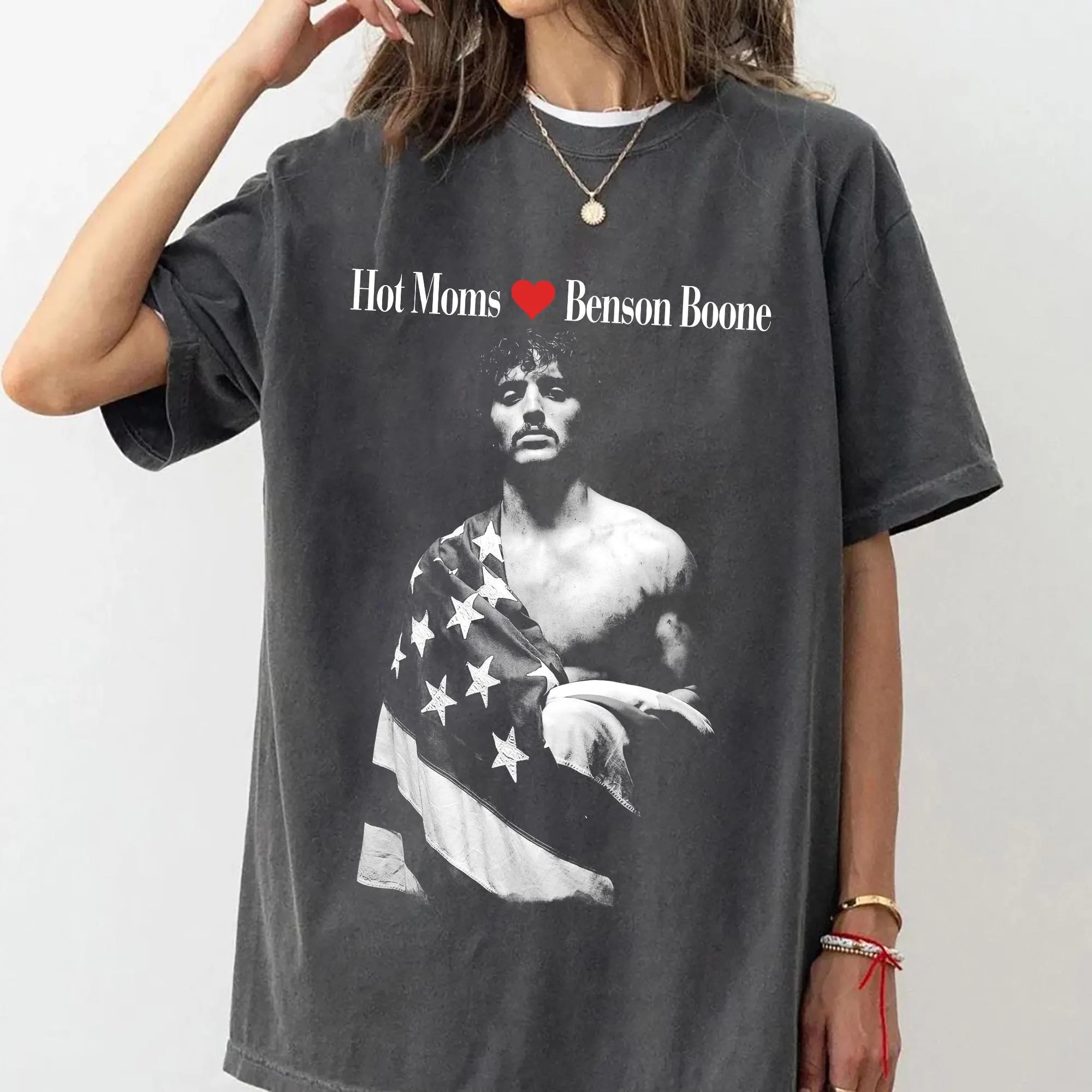 Benson Boone Hot Moms Love Shirt Kids Concert American Heart Tour Shirt