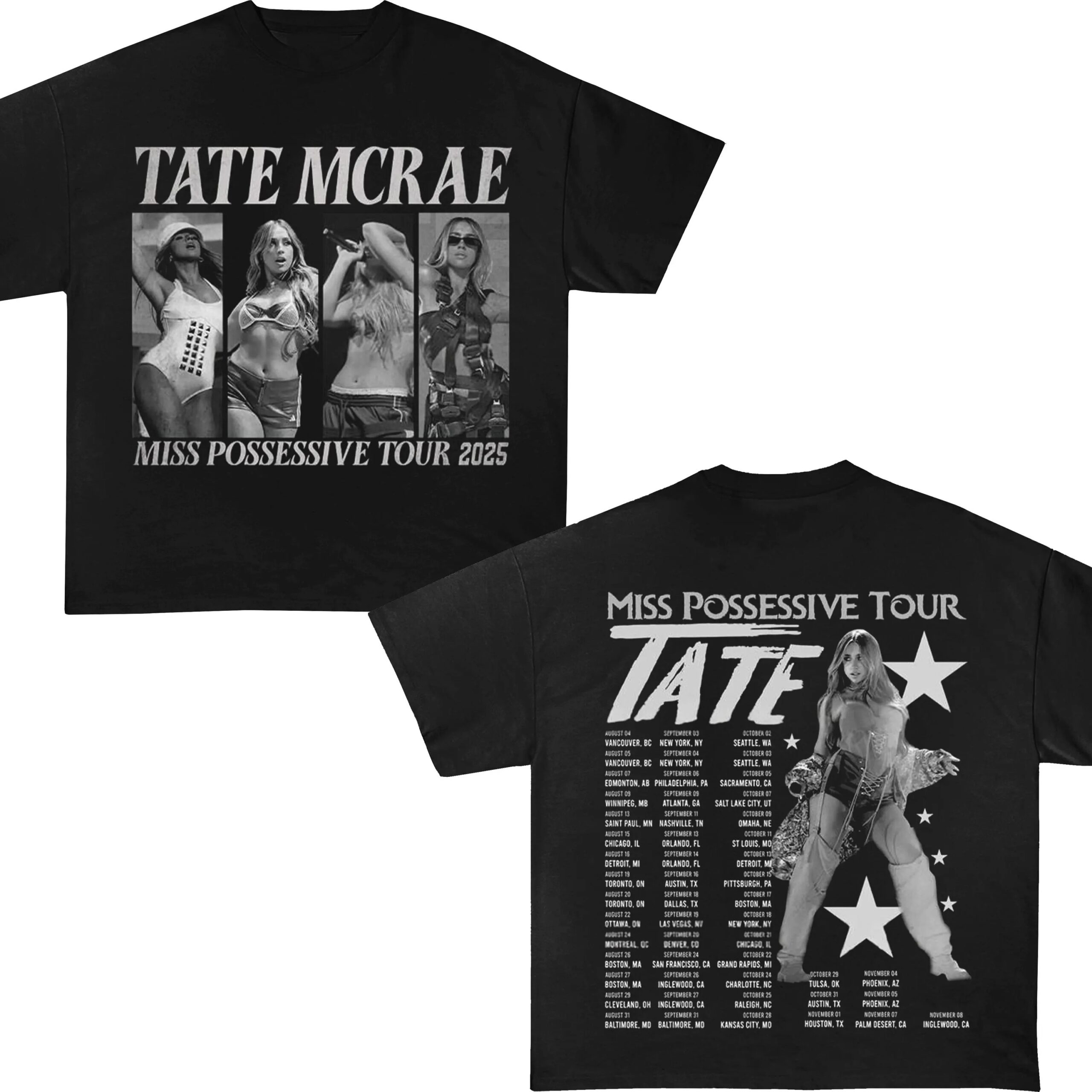 Tate Mcrae Concert Tour 2025 Shirt Miss Possessive Pop Music Merch Shirt