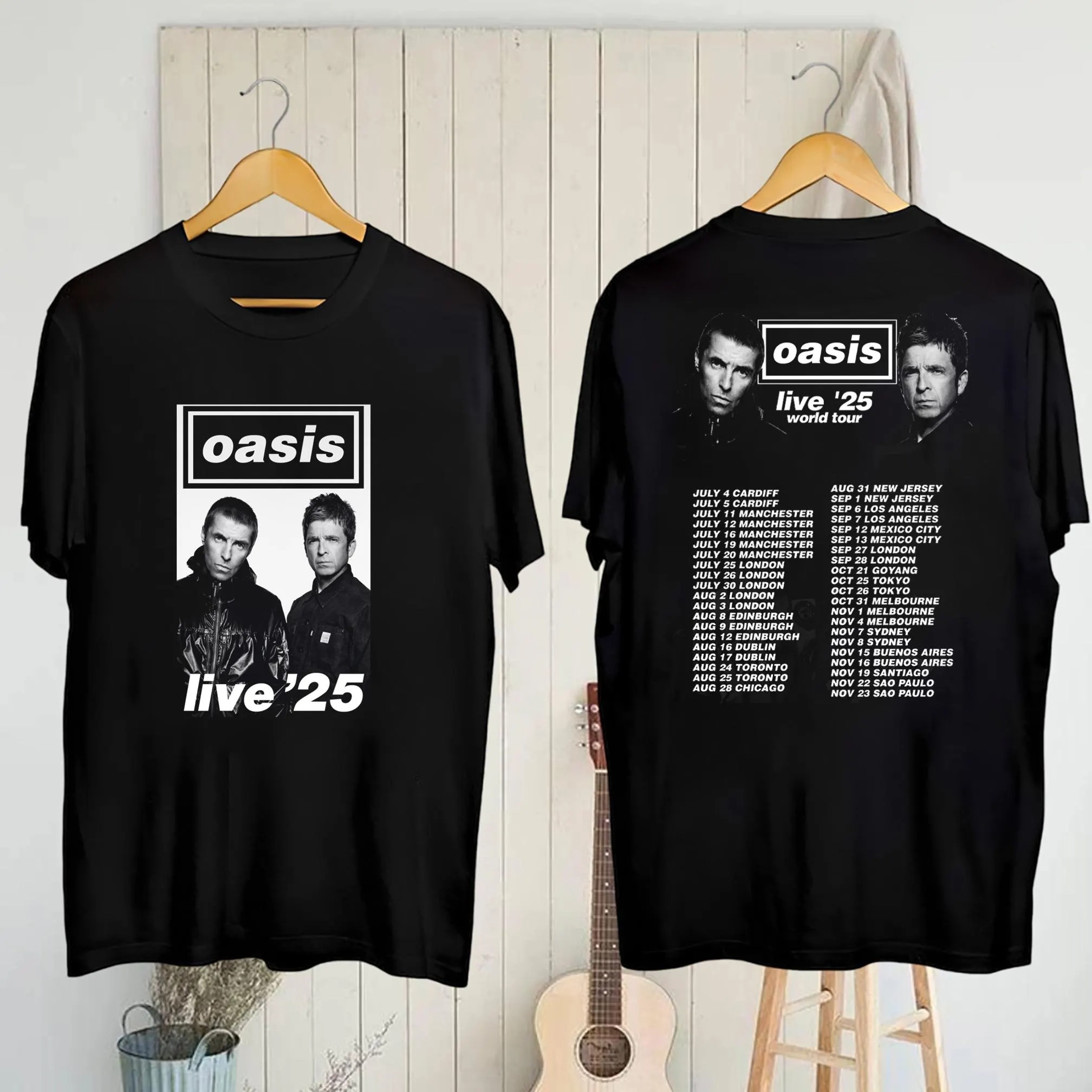 Oasis Reunion Tour 2025 Shirt Vintage Live 25 Concert Graphic Band Shirt