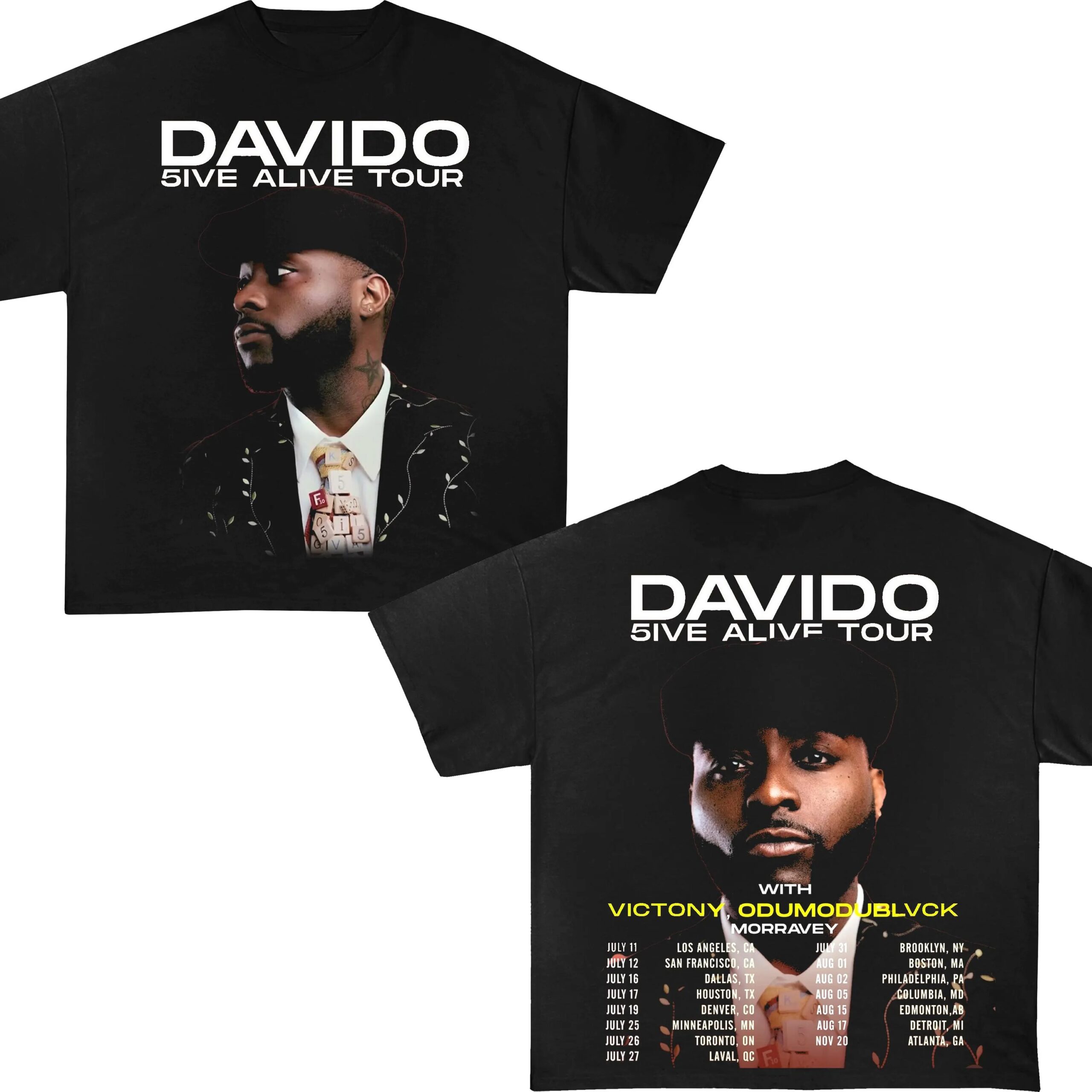 Davido 2025 Shirt, Davido 5Ive Alive Tour Fan Merch, Graphic Shirt, Timeless