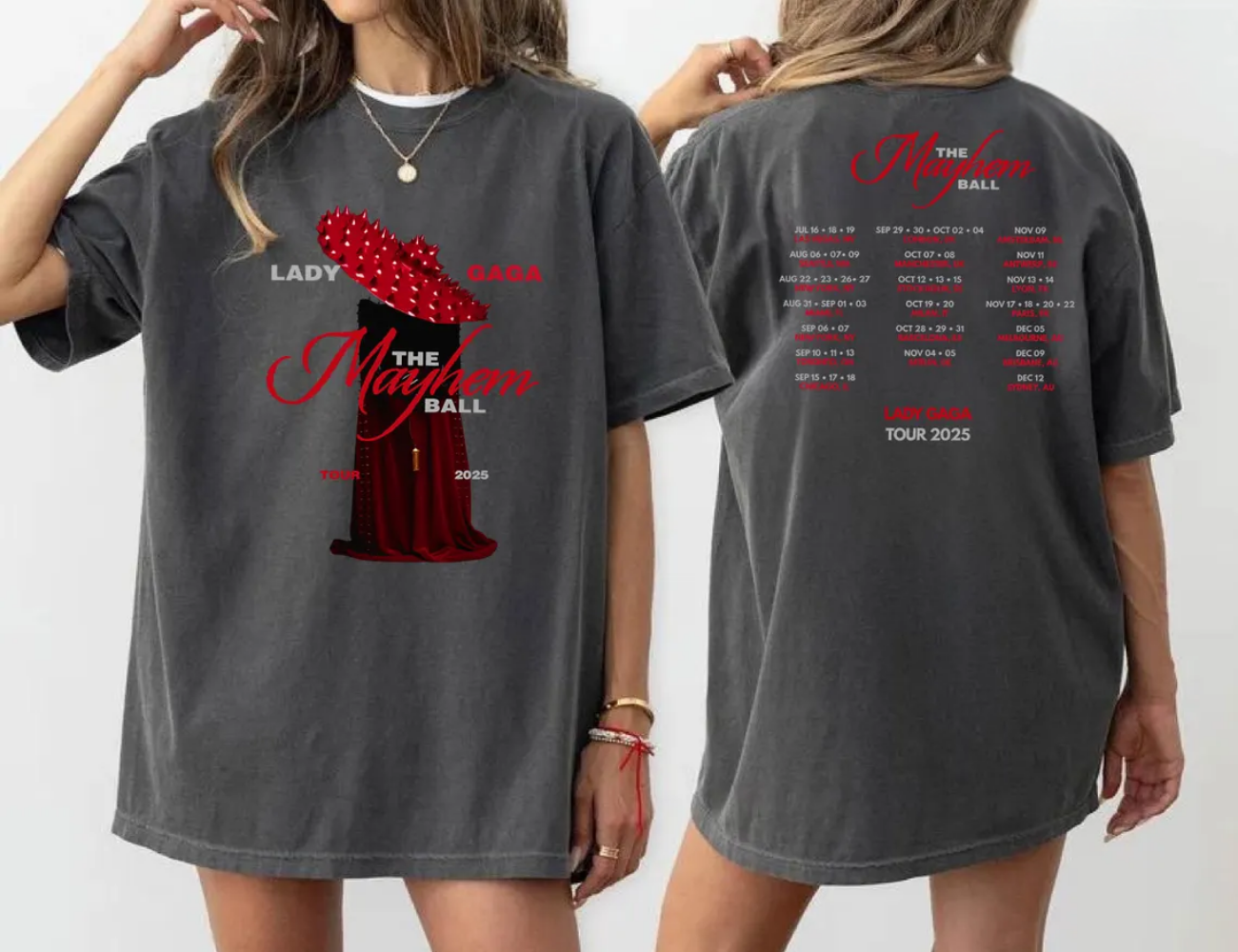 Lady Gaga Mayhem Tour 2025 Shirt Pop Star Concert Graphic Music Lover Shirt