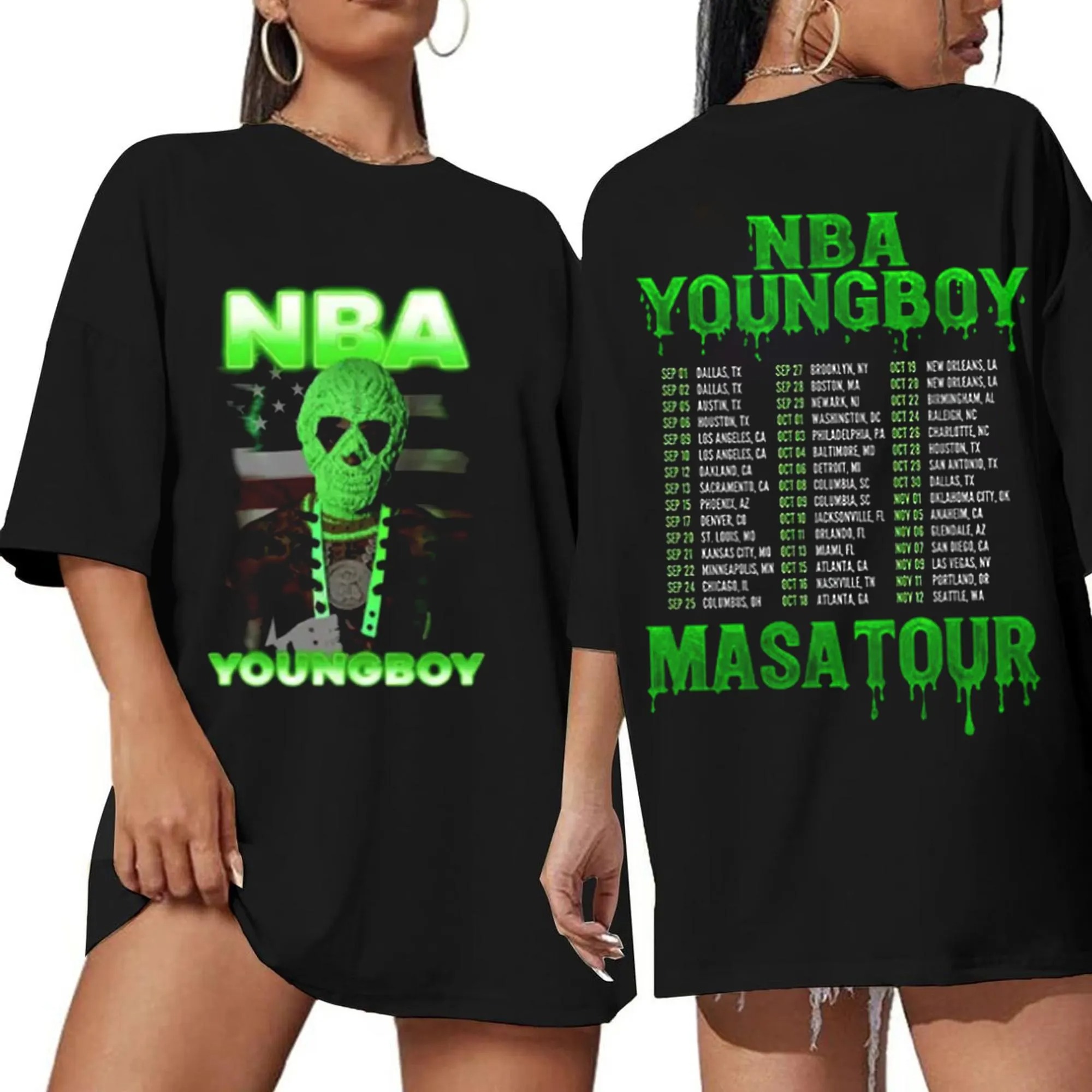 Youngboy Masa Tour 2025 Shirt Rap Hip Hop Graphic Concert Merch Fan Shirt