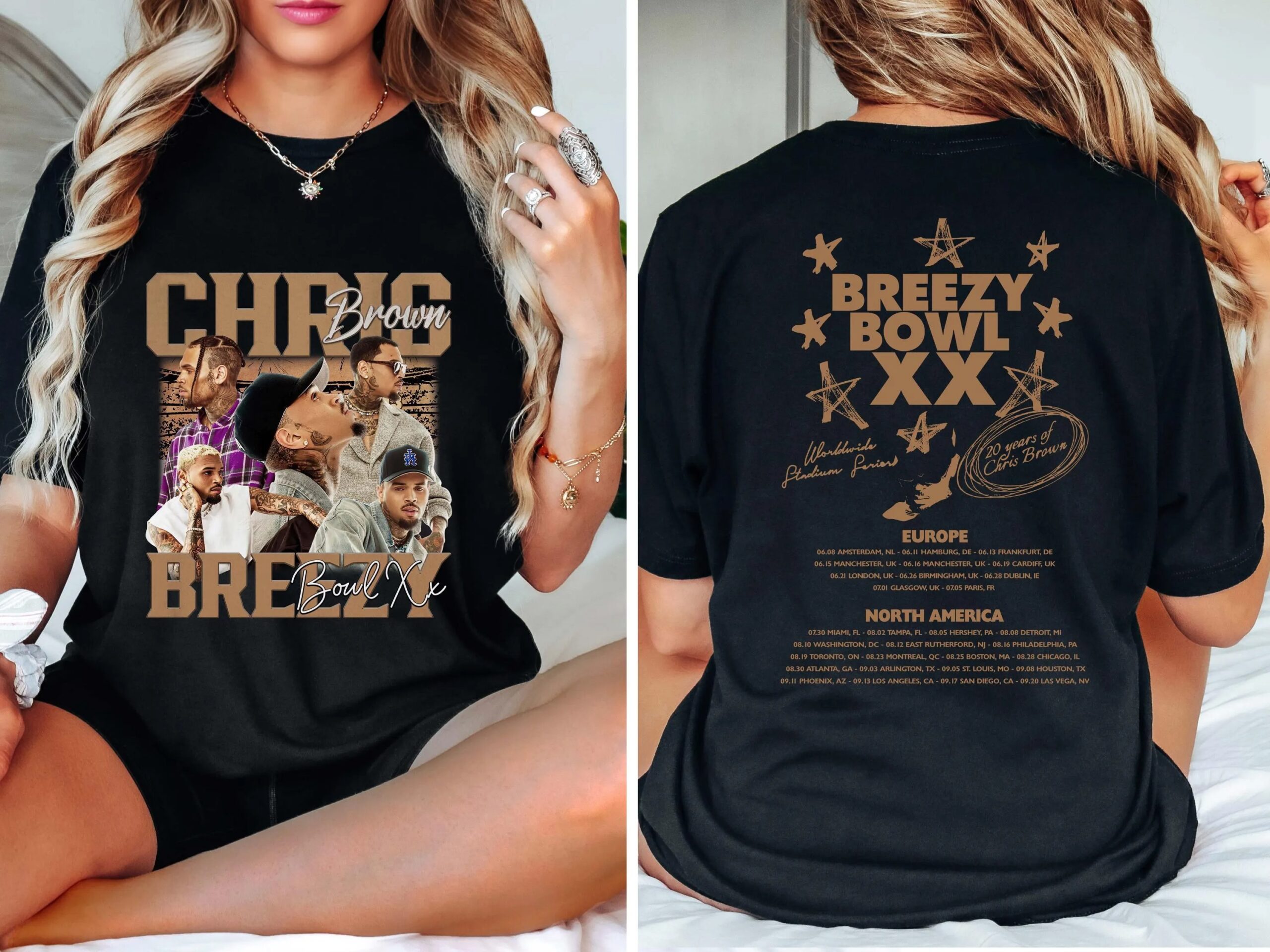 Chris Brown Breezy Bowl Xx Tour 2025 Shirt Retro Concert Graphic Y2K Shirt