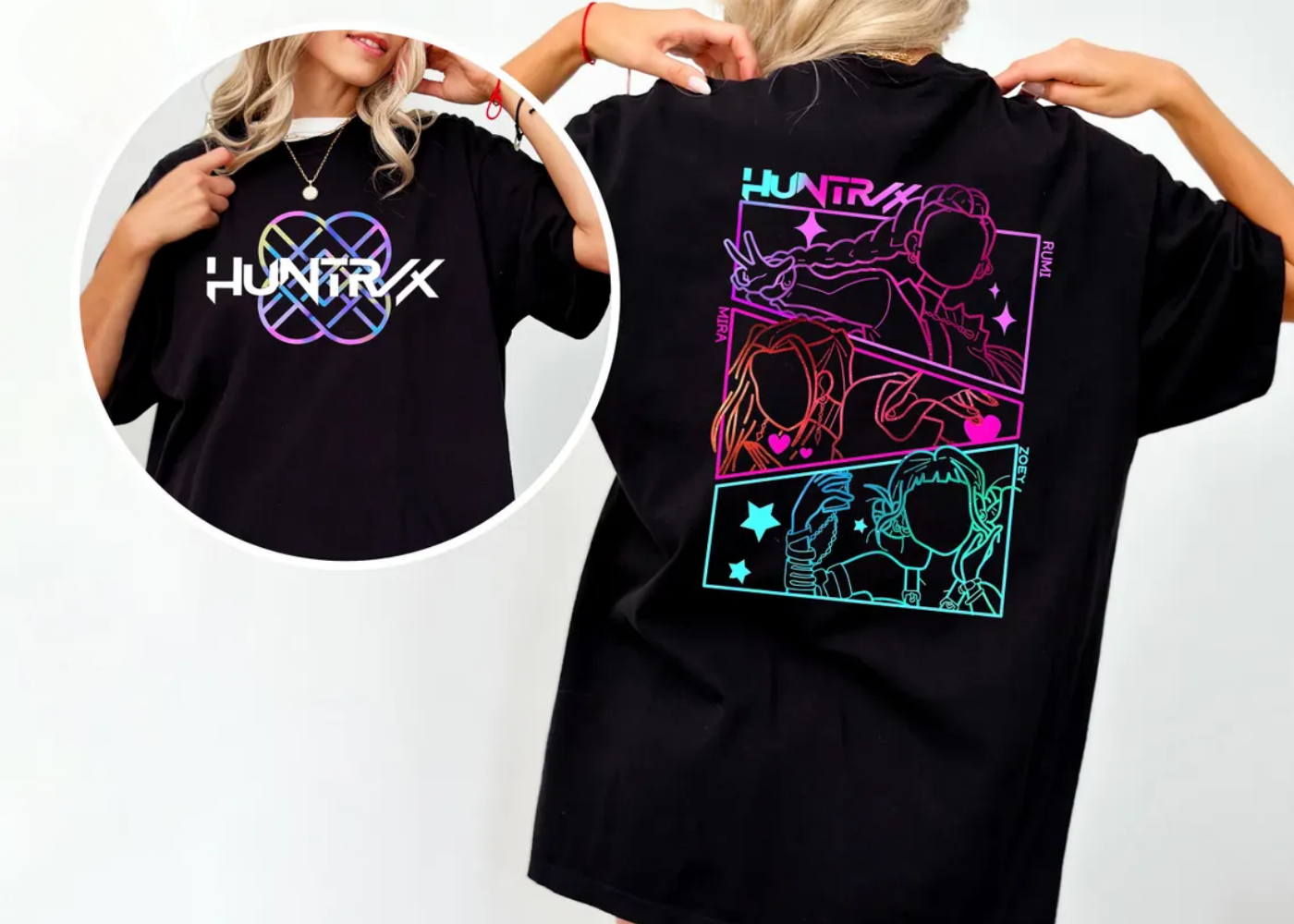 Kpop Demon Hunters Shirt Huntrix Girls Mira Rumi Joey Concert Fan Shirt