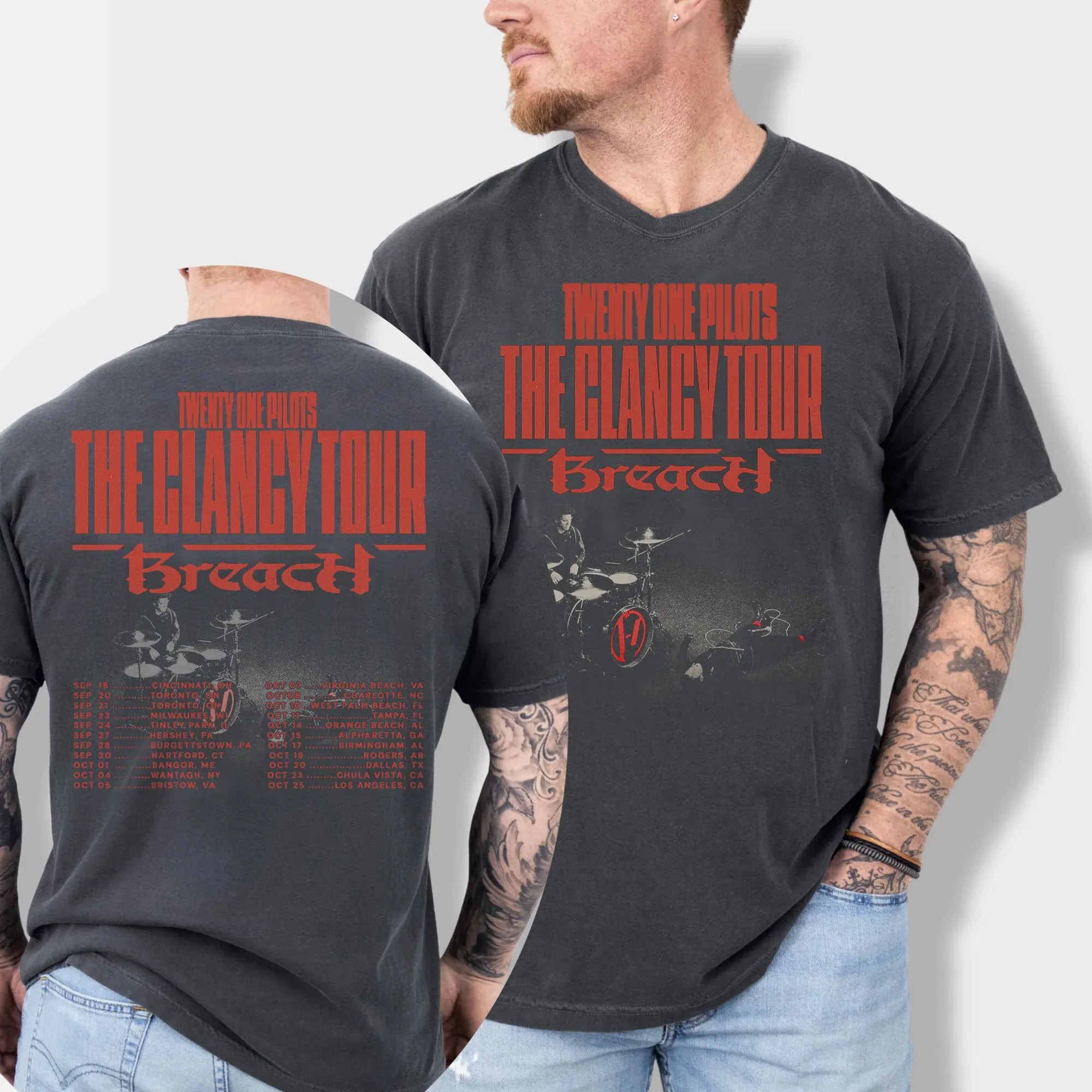 Twenty One Pilots The Clancy Tour Breach T Shirt, Band Concert Shirt, Rock Merch Gift