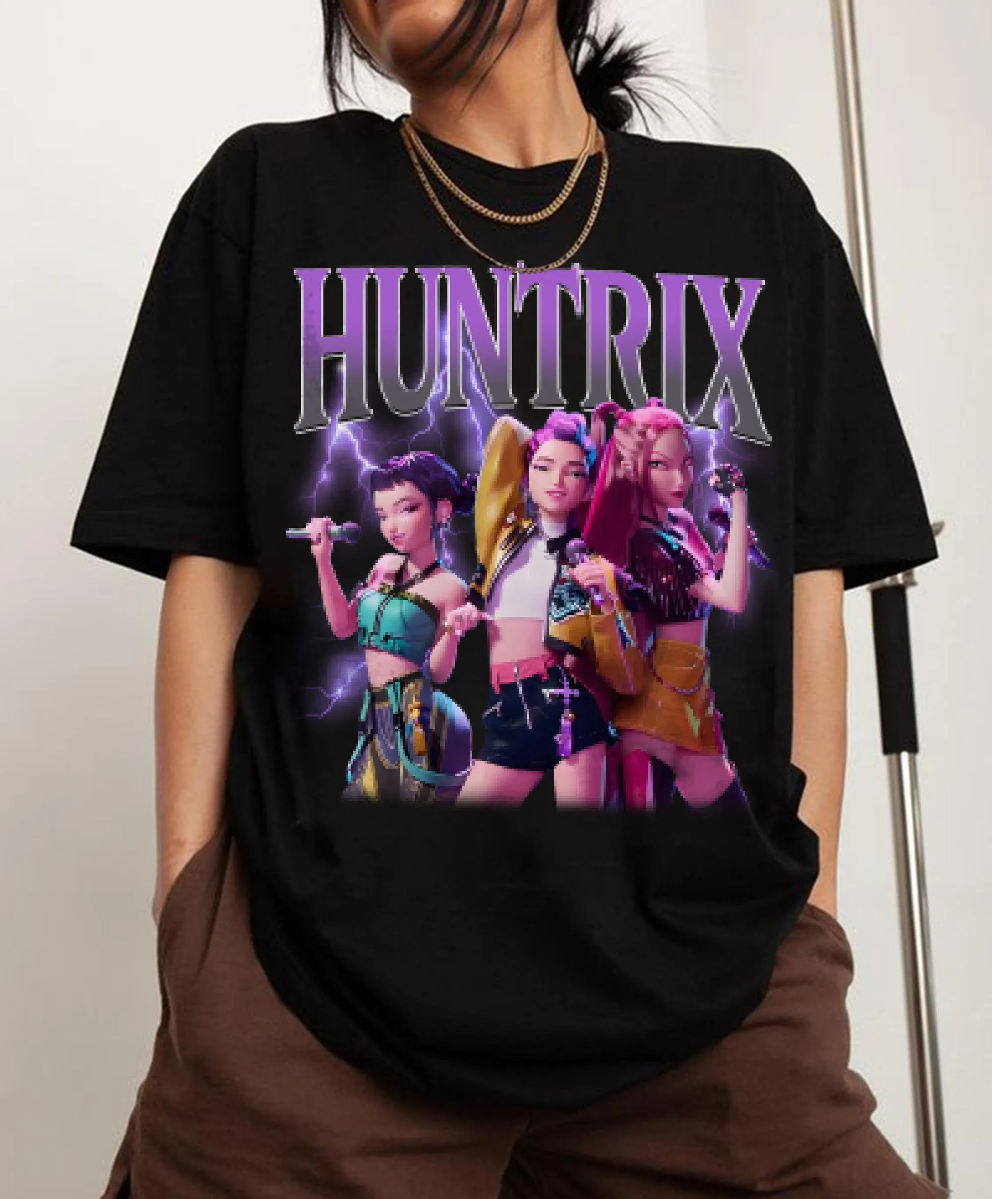 Huntrix Girls Kpop Demon Hunters Shirt Mira Rumi Joey Concert Merch Shirt