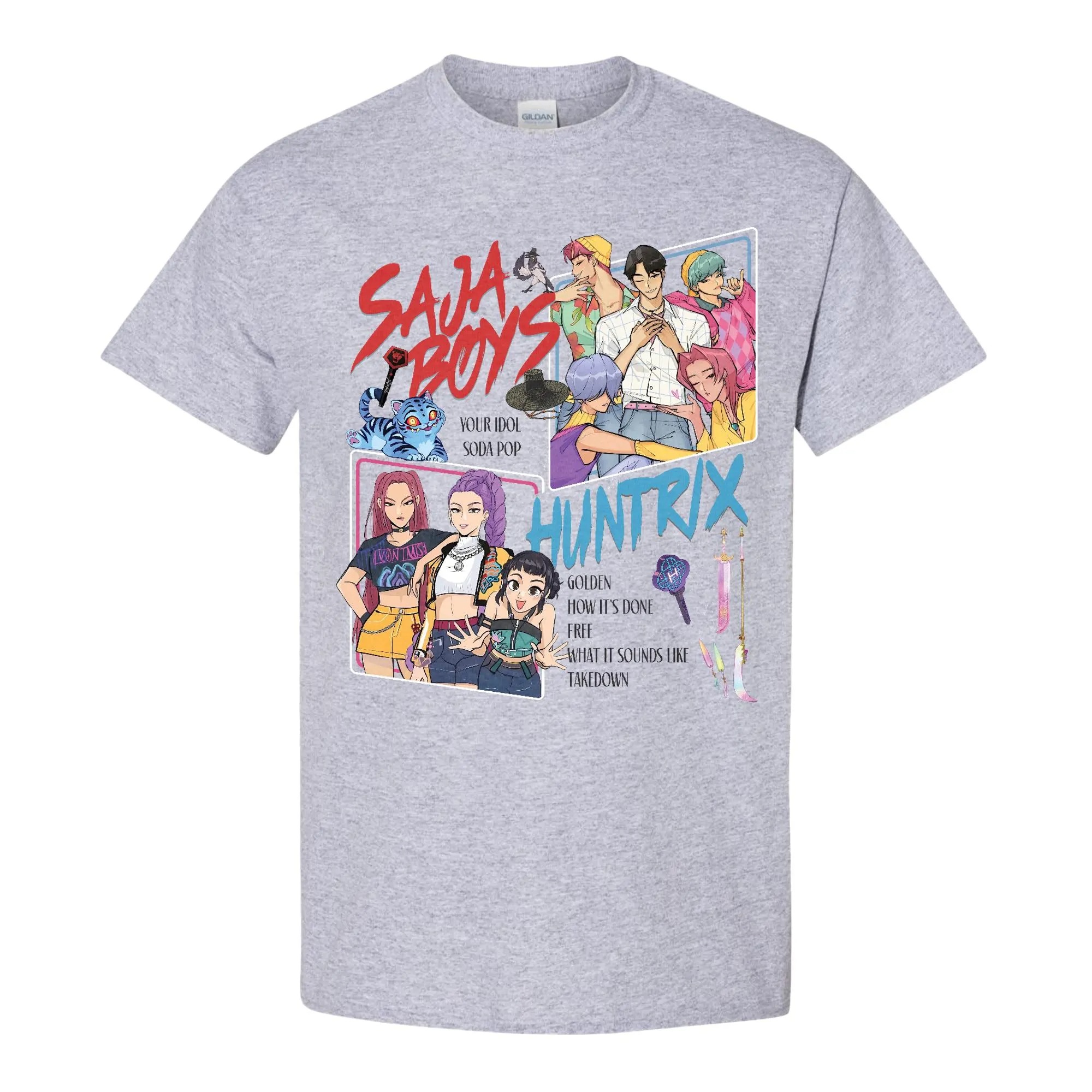Saja Boys K-Pop Demon Hunters T-Shirt, Huntrix Girls, Gift Kpop Hunters Fan, Graphic Shirt